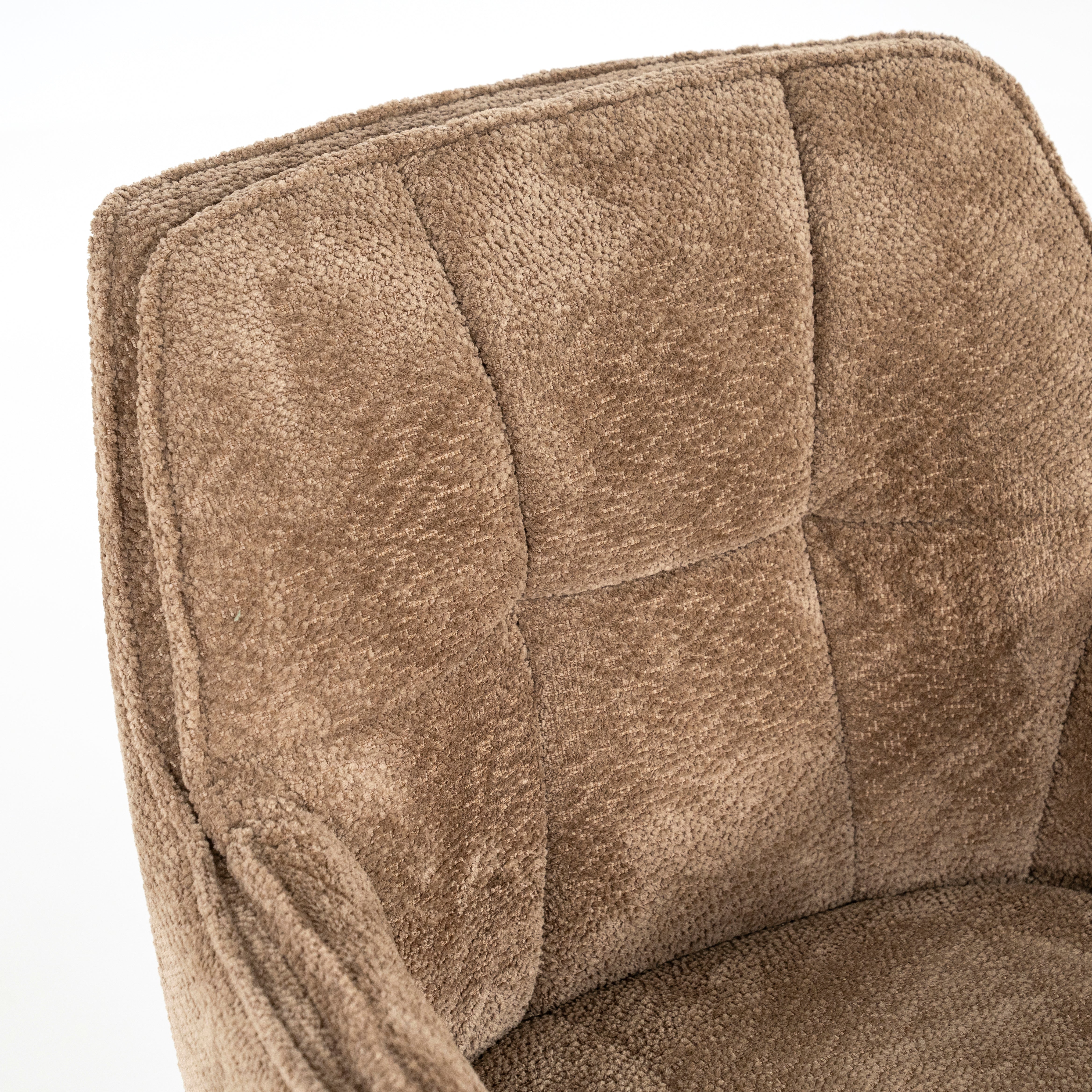 HUGO taupe swivel chair with dark brown base