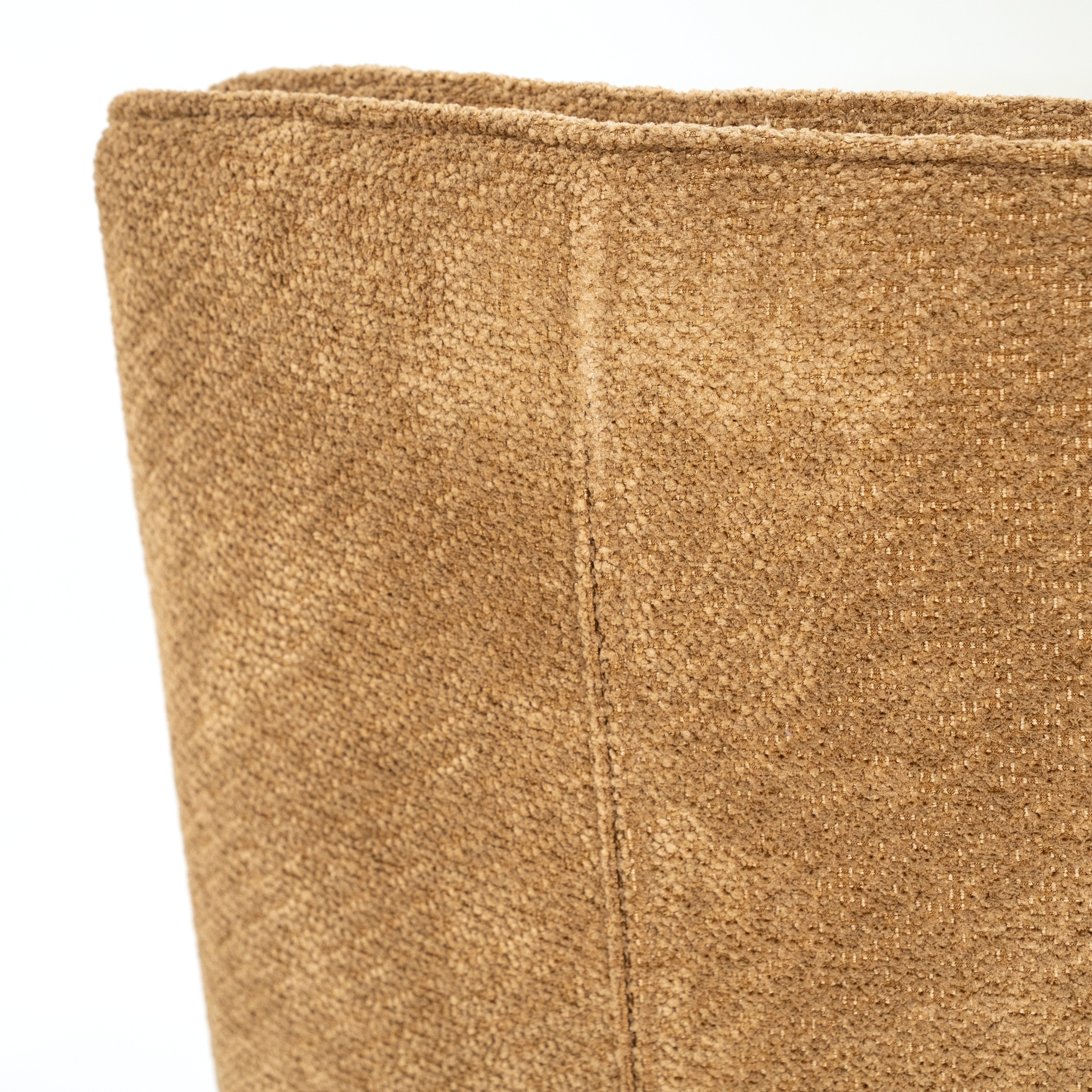 HUGO mustard swivel chair with dark brown base