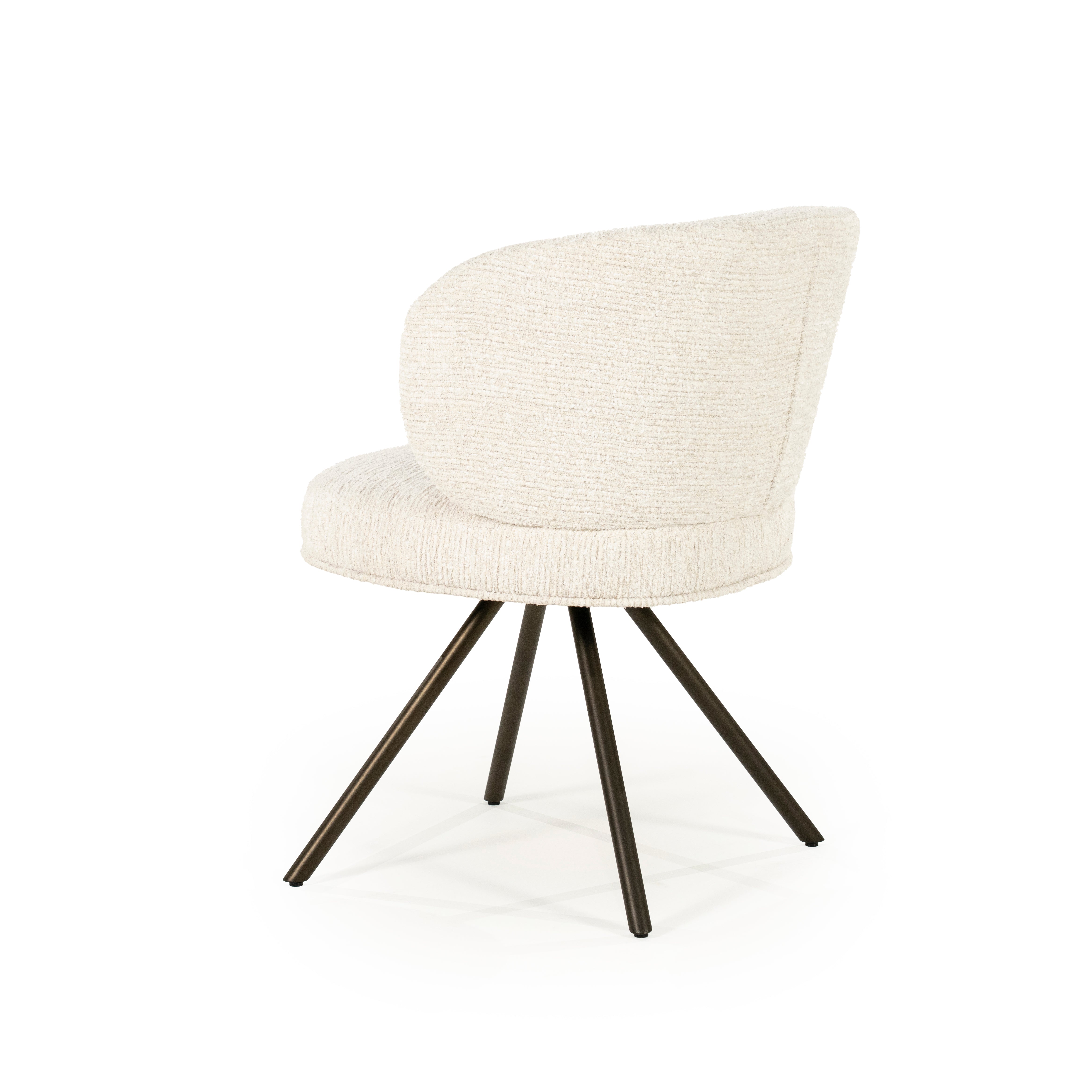 JAYSON Beige Swivel Chair with Dark Brown Base