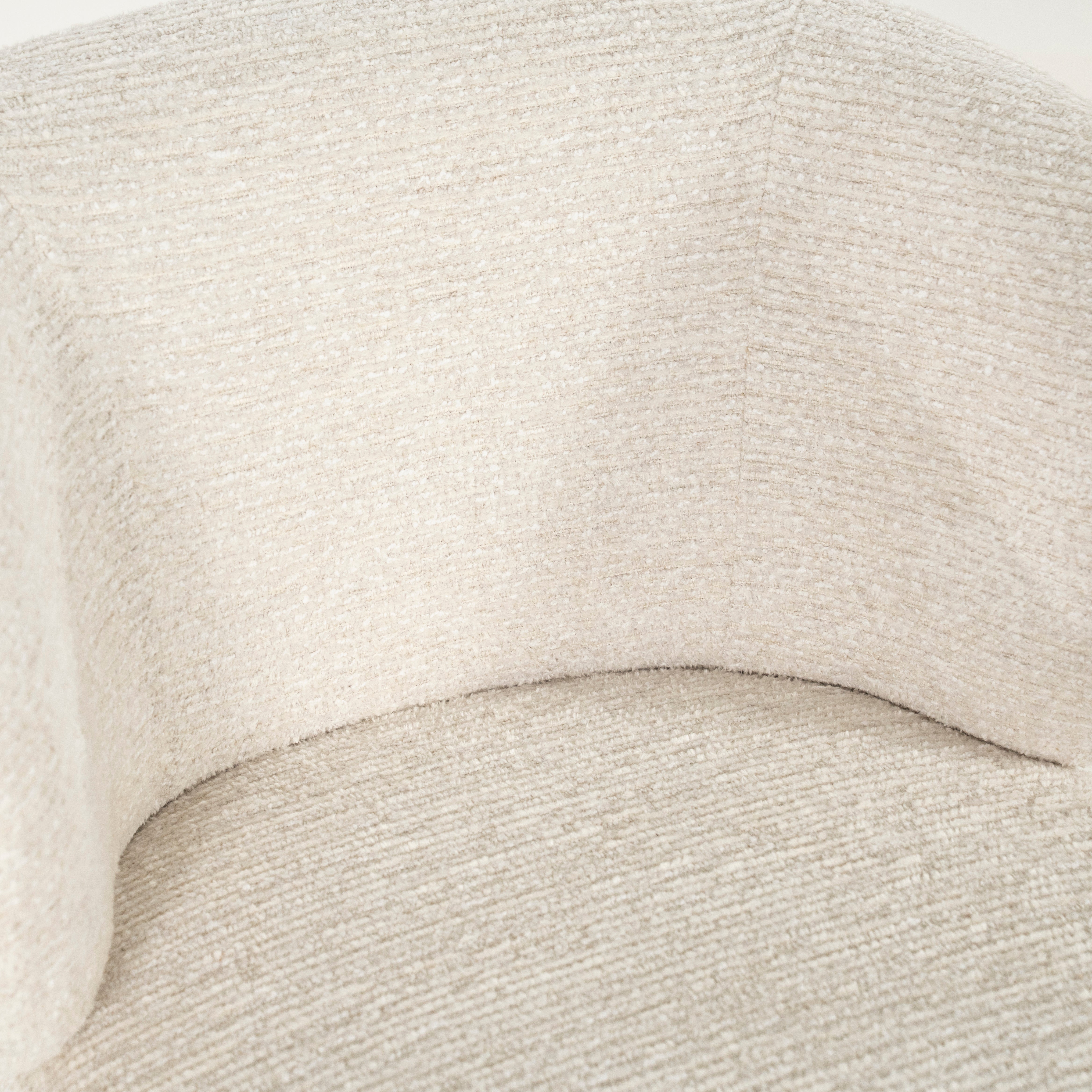 JAYSON Beige Swivel Chair with Dark Brown Base