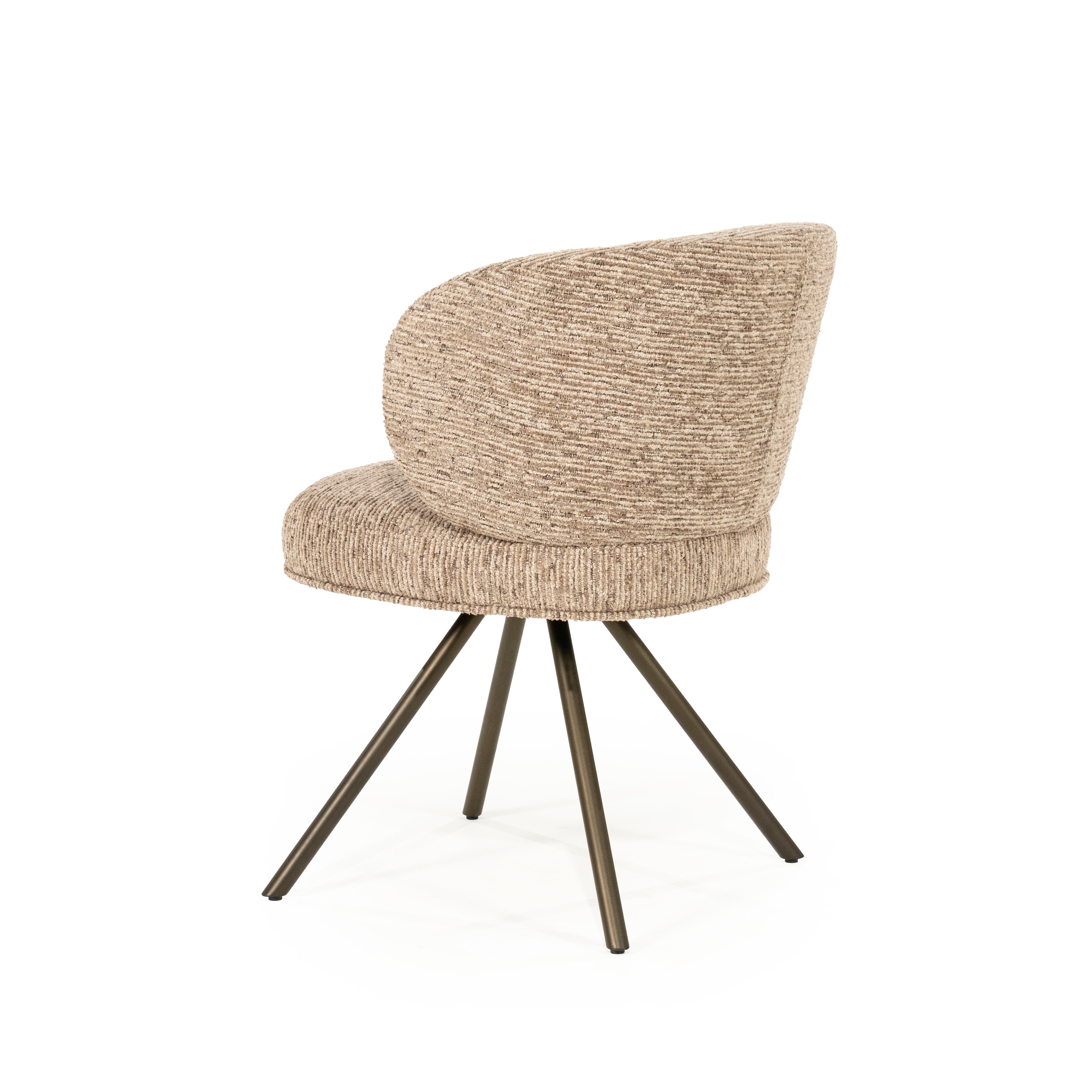 JAYSON taupe swivel chair with dark brown base