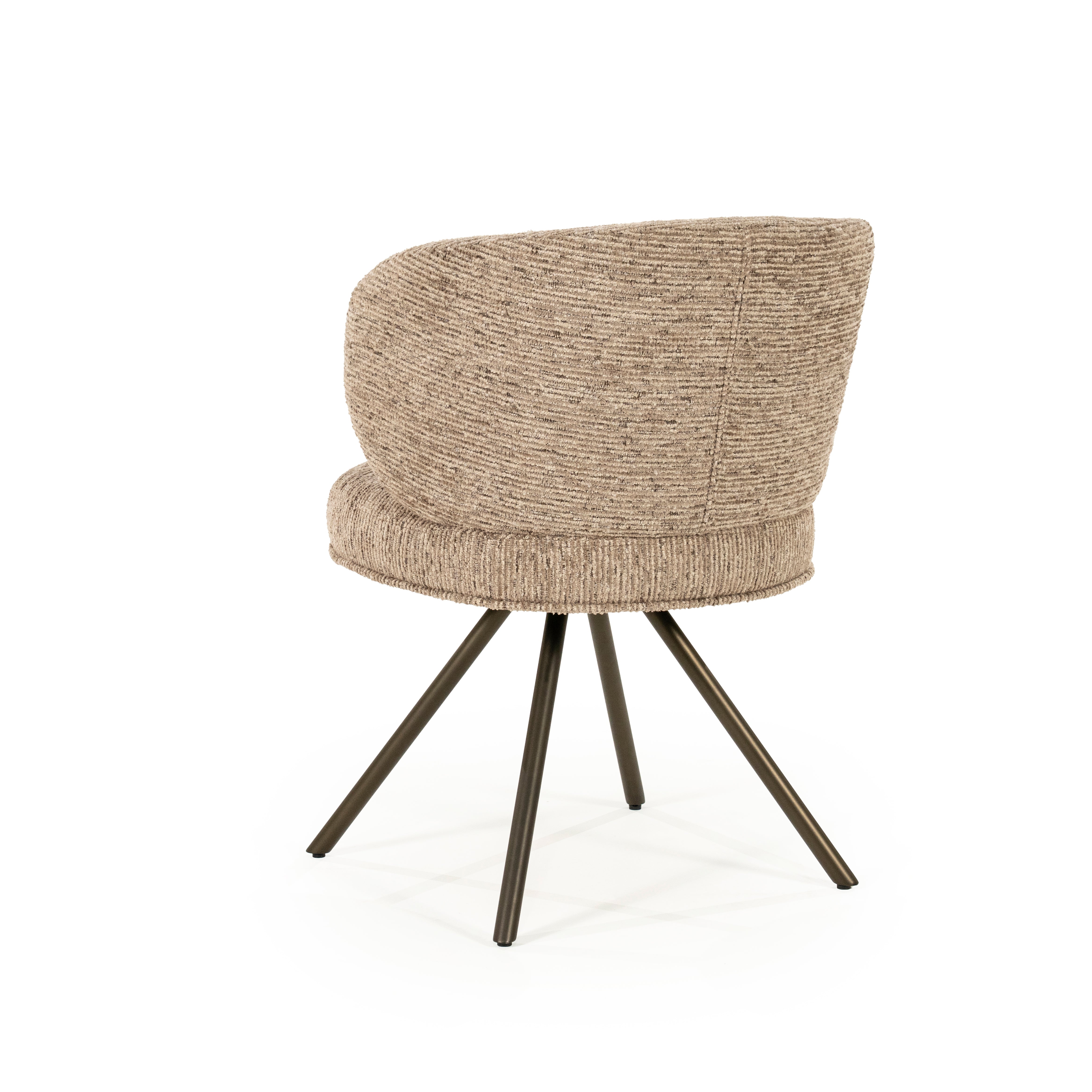 JAYSON swivel chair brown with dark brown base