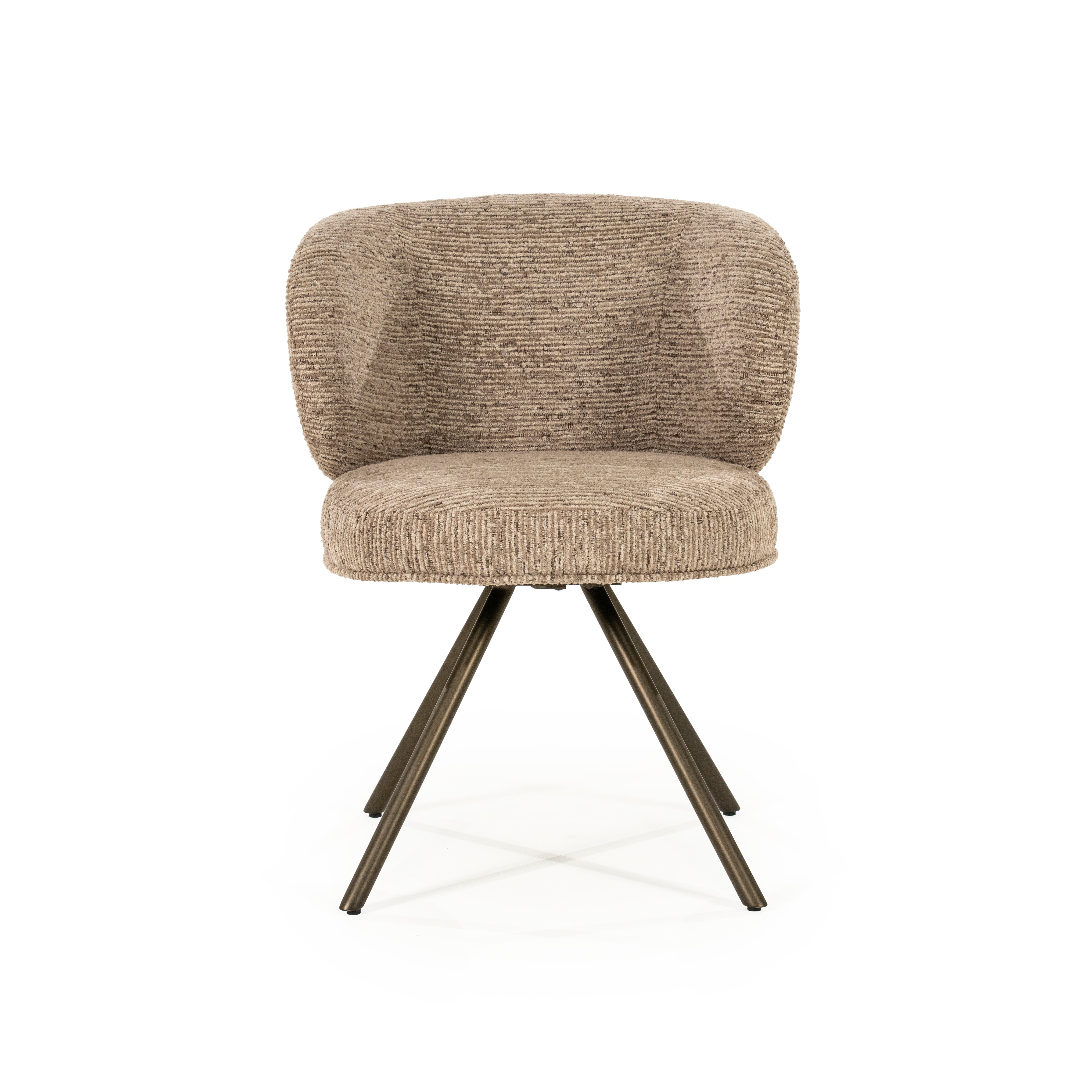 JAYSON swivel chair brown with dark brown base