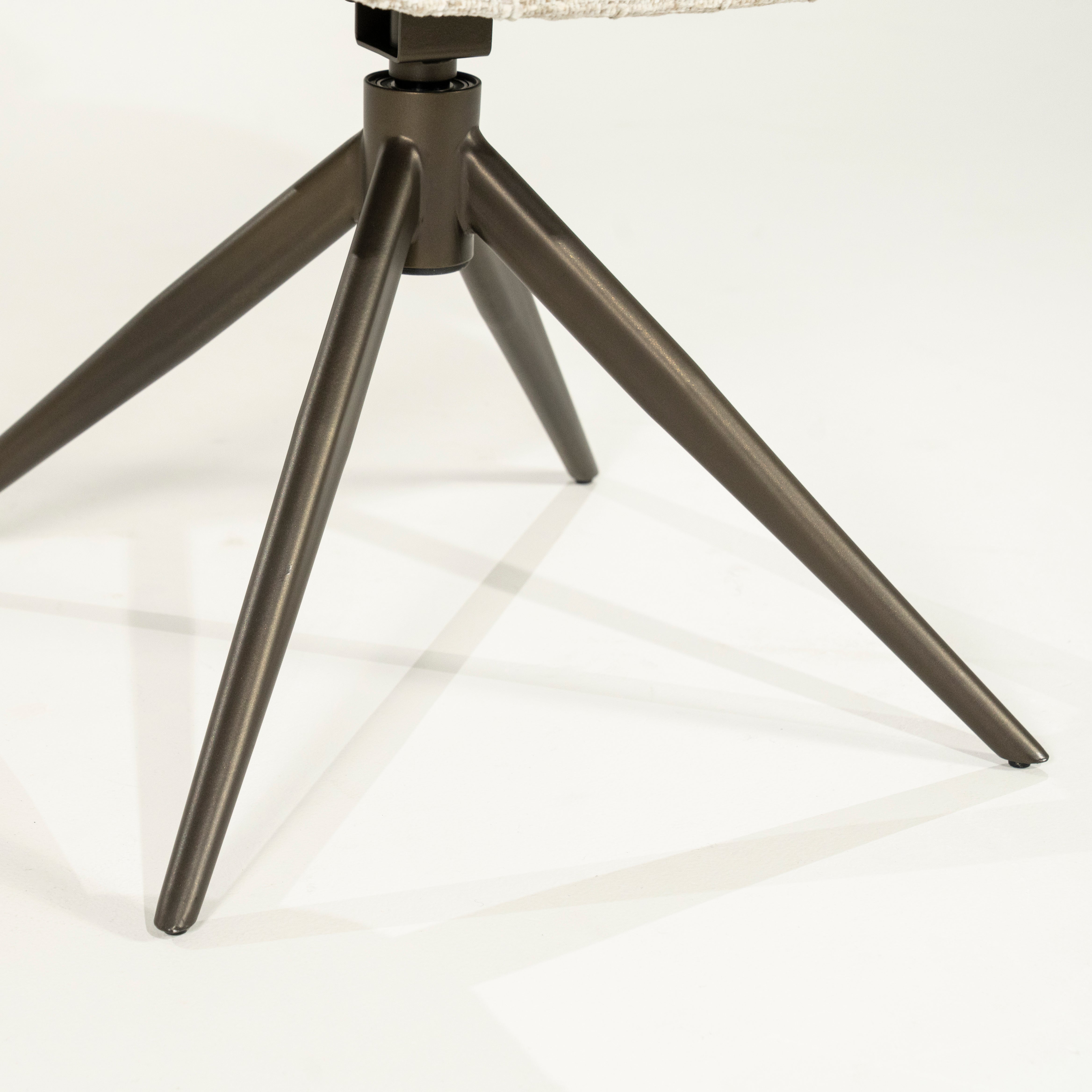 DARCIO swivel chair beige with dark brown base