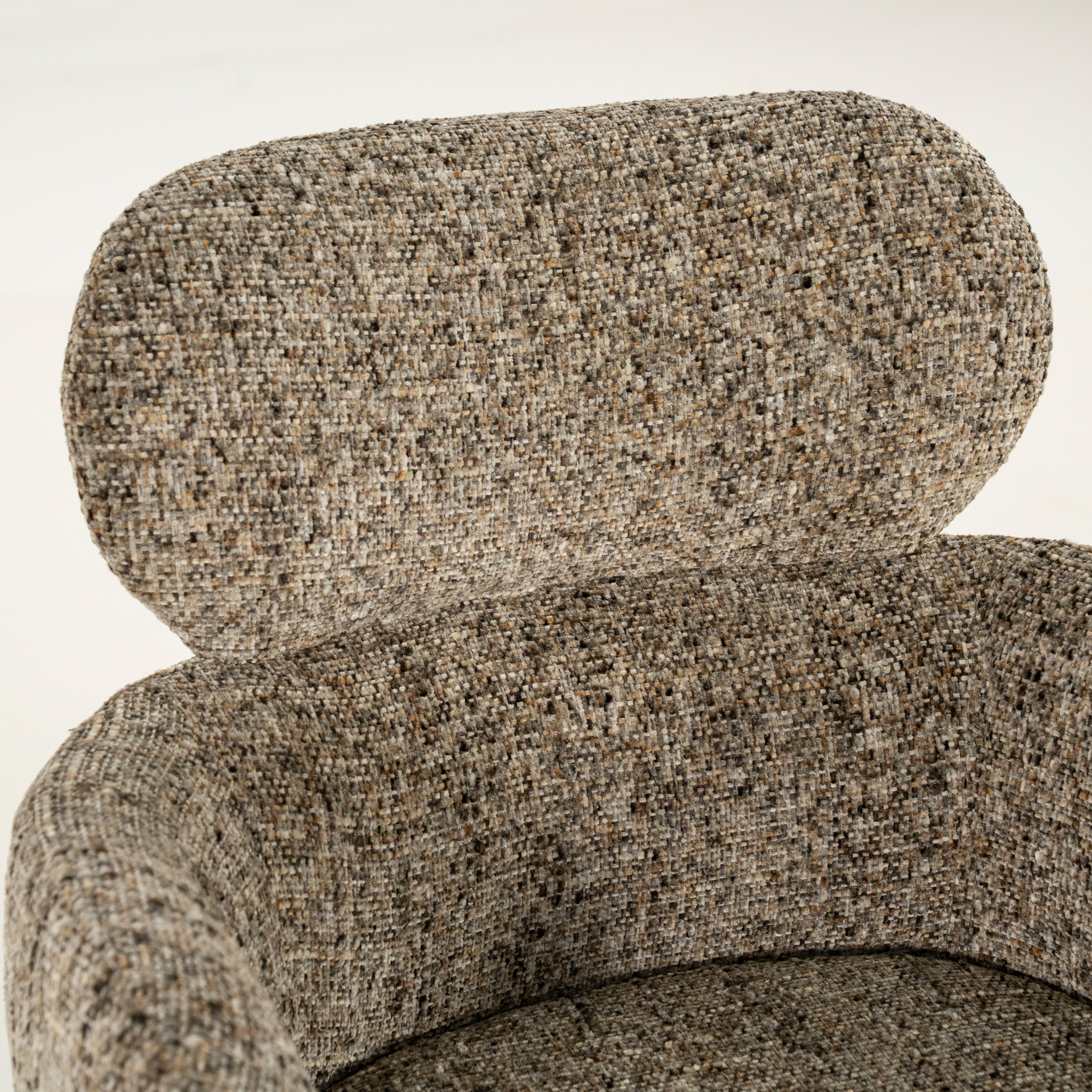 Drehstuhl DARCIO grau-braun meliert mit dunkelbraunem Fußteil