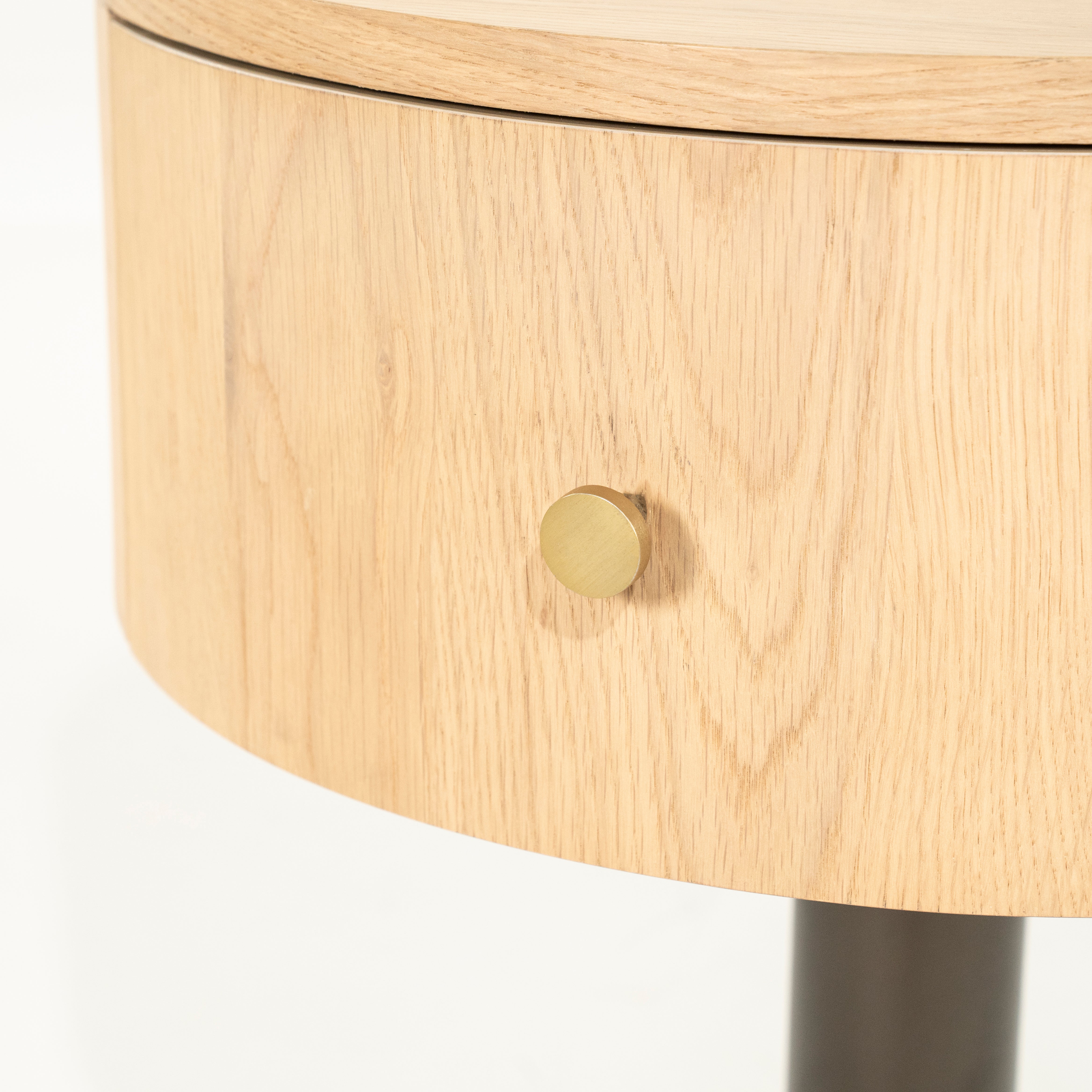 SKYE nightstand oak wood with metal base