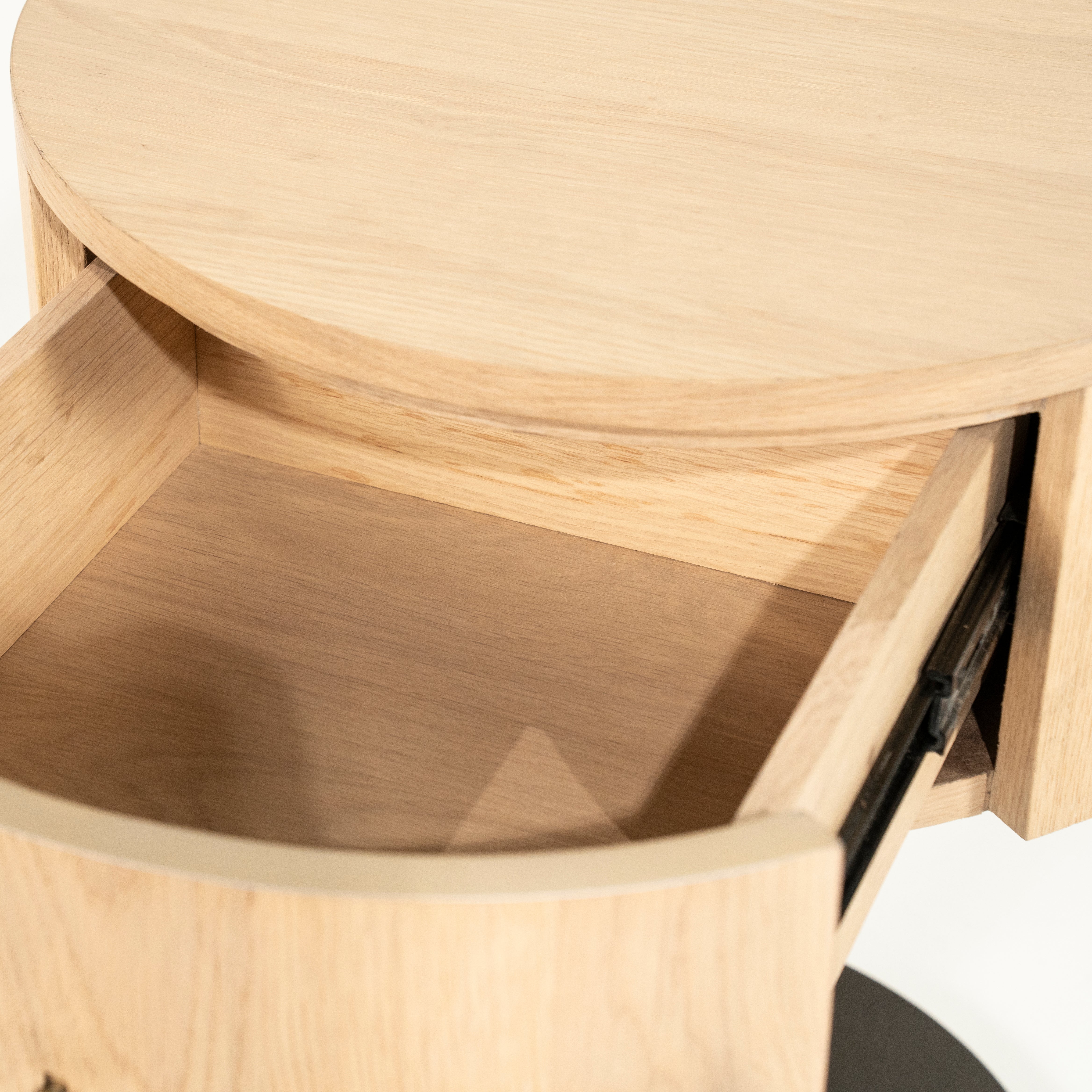 SKYE nightstand oak wood with metal base