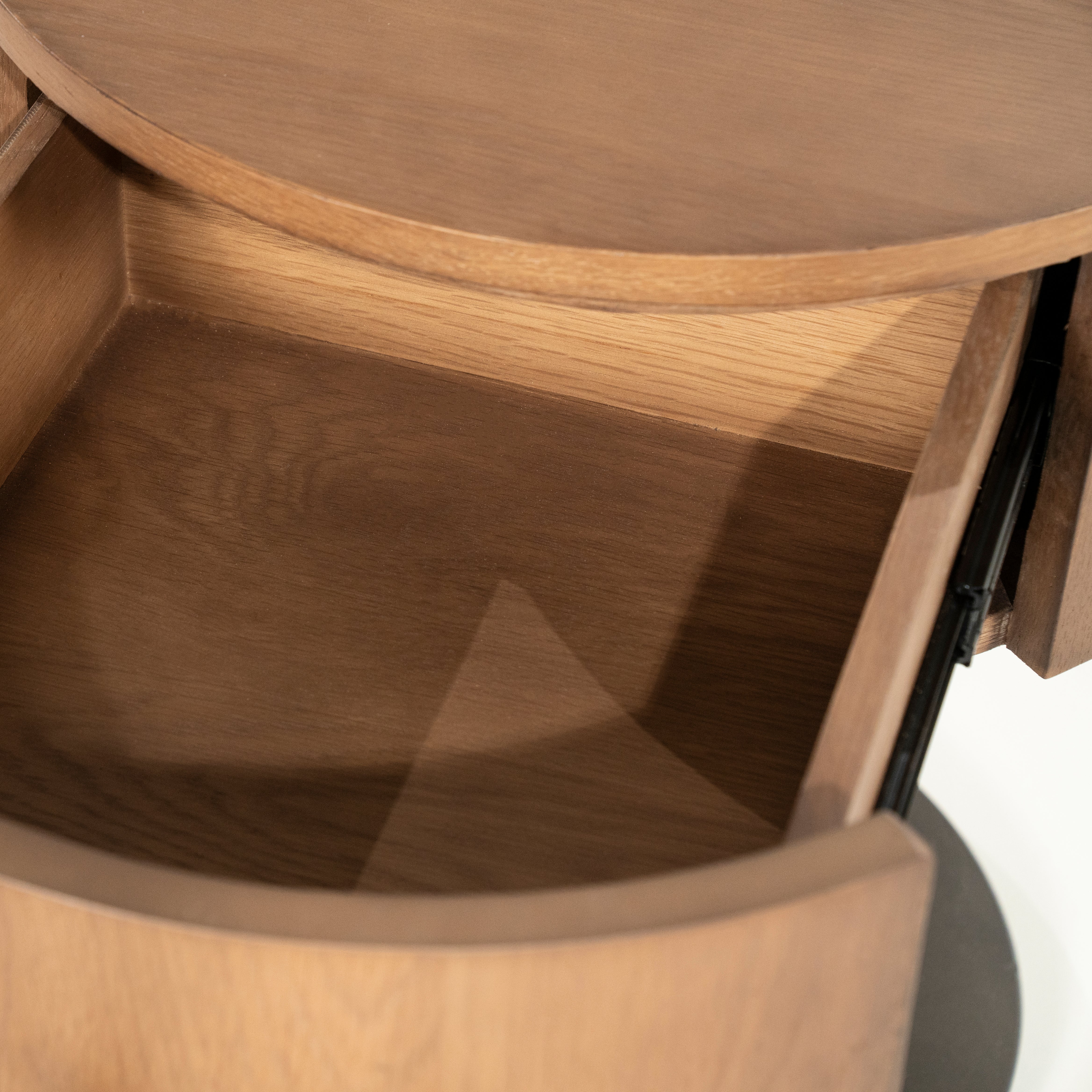 SKYE nightstand dark oak wood with metal base