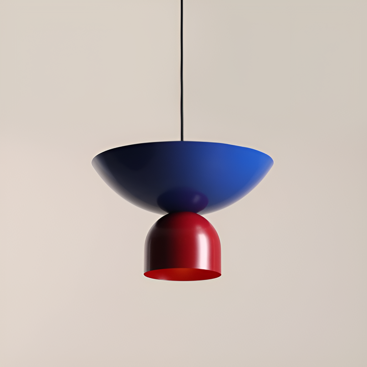 ILIA Hängelampe blau mit rot