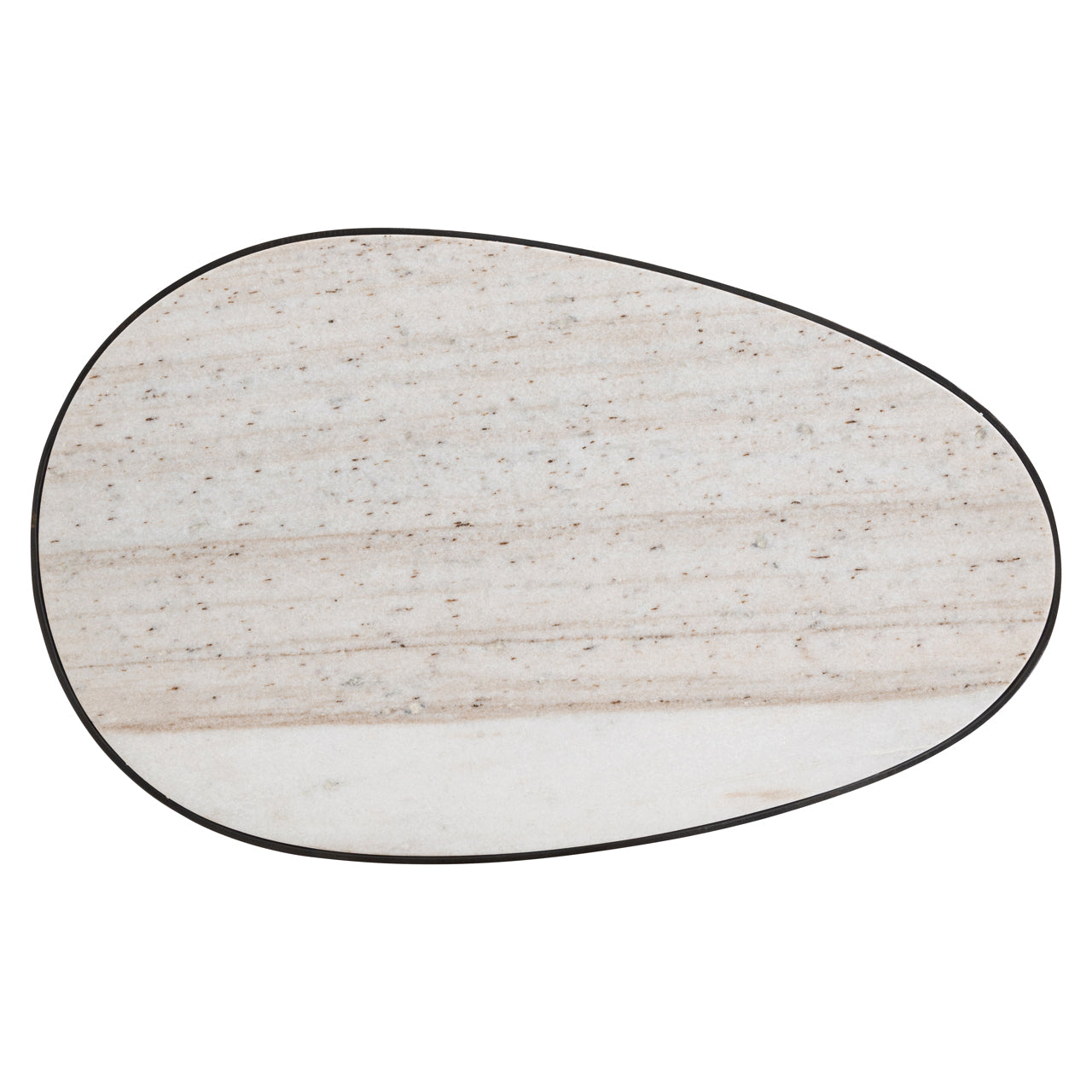 Beistelltisch BILOXI braun mit Marmorplatte