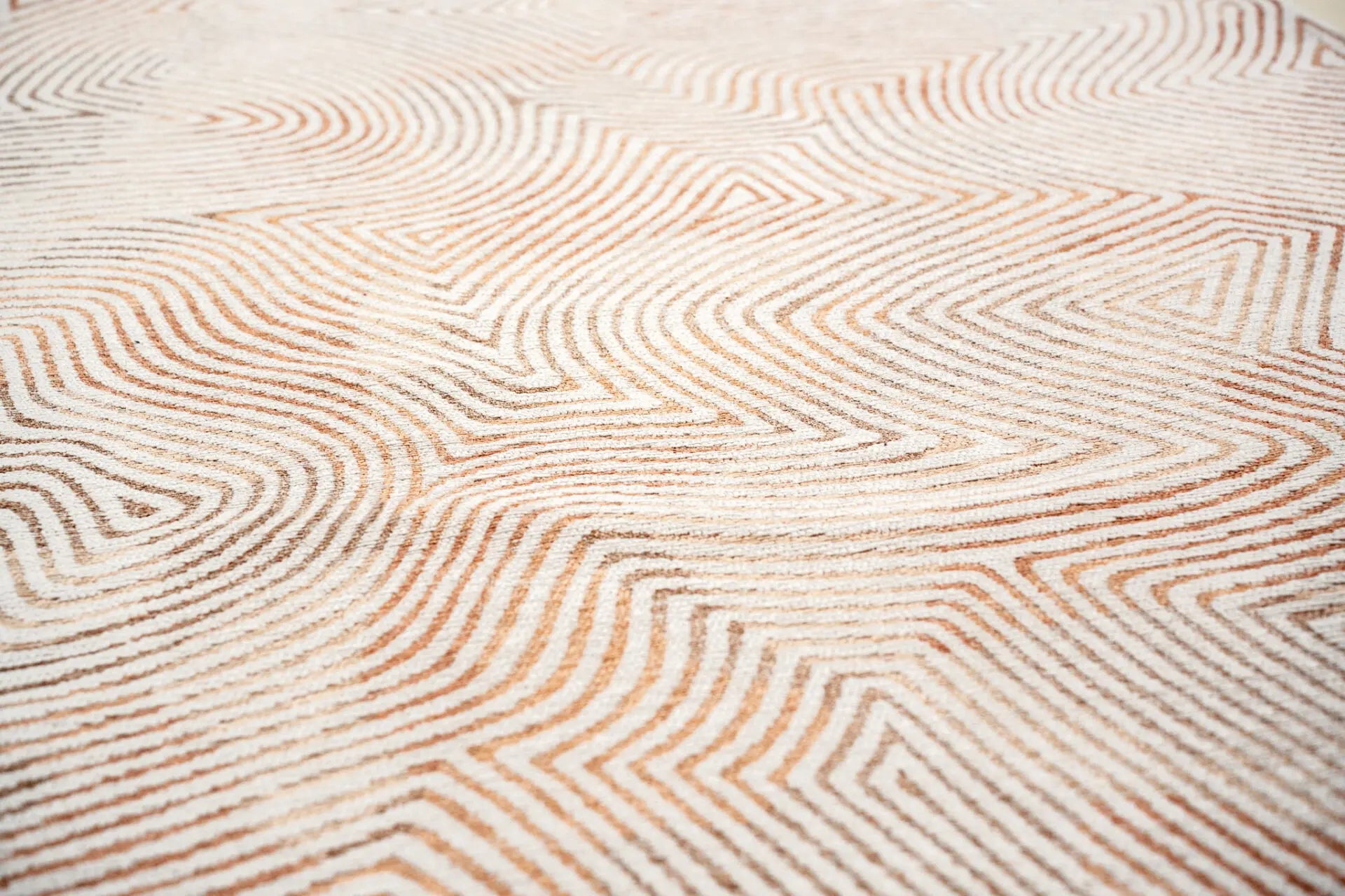 Oval rug CORAL INDIAN SAND orange with beige