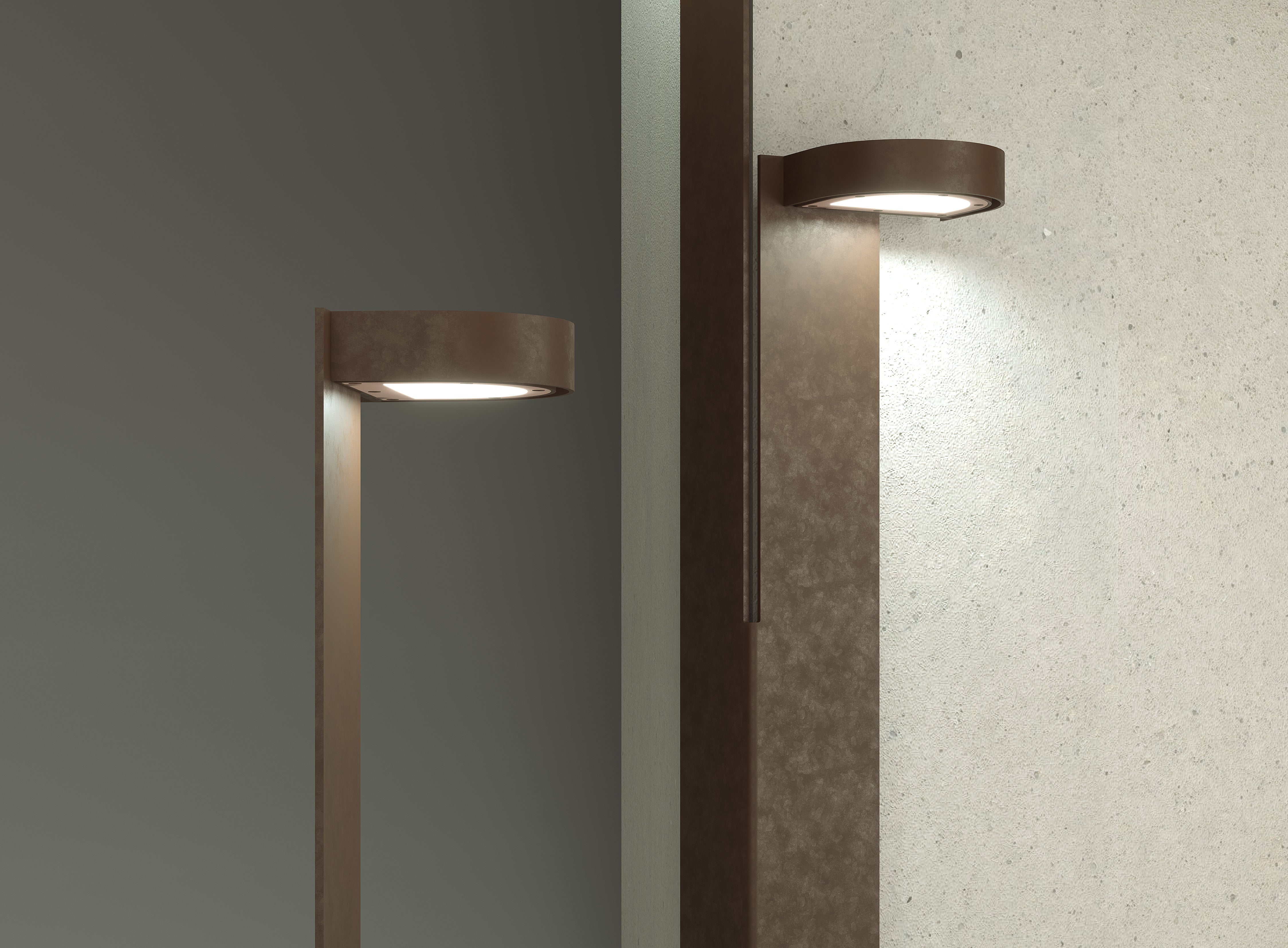 Stehlampe für den Außenbereich BRIM in Braun