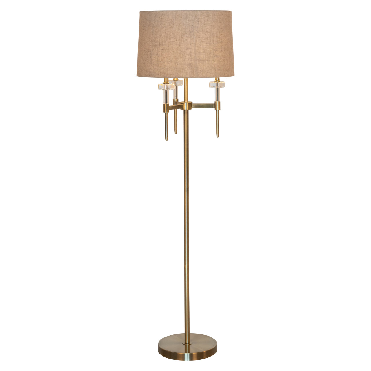 Stehlampe JOSIE mit beigem Schirm und goldener Basis