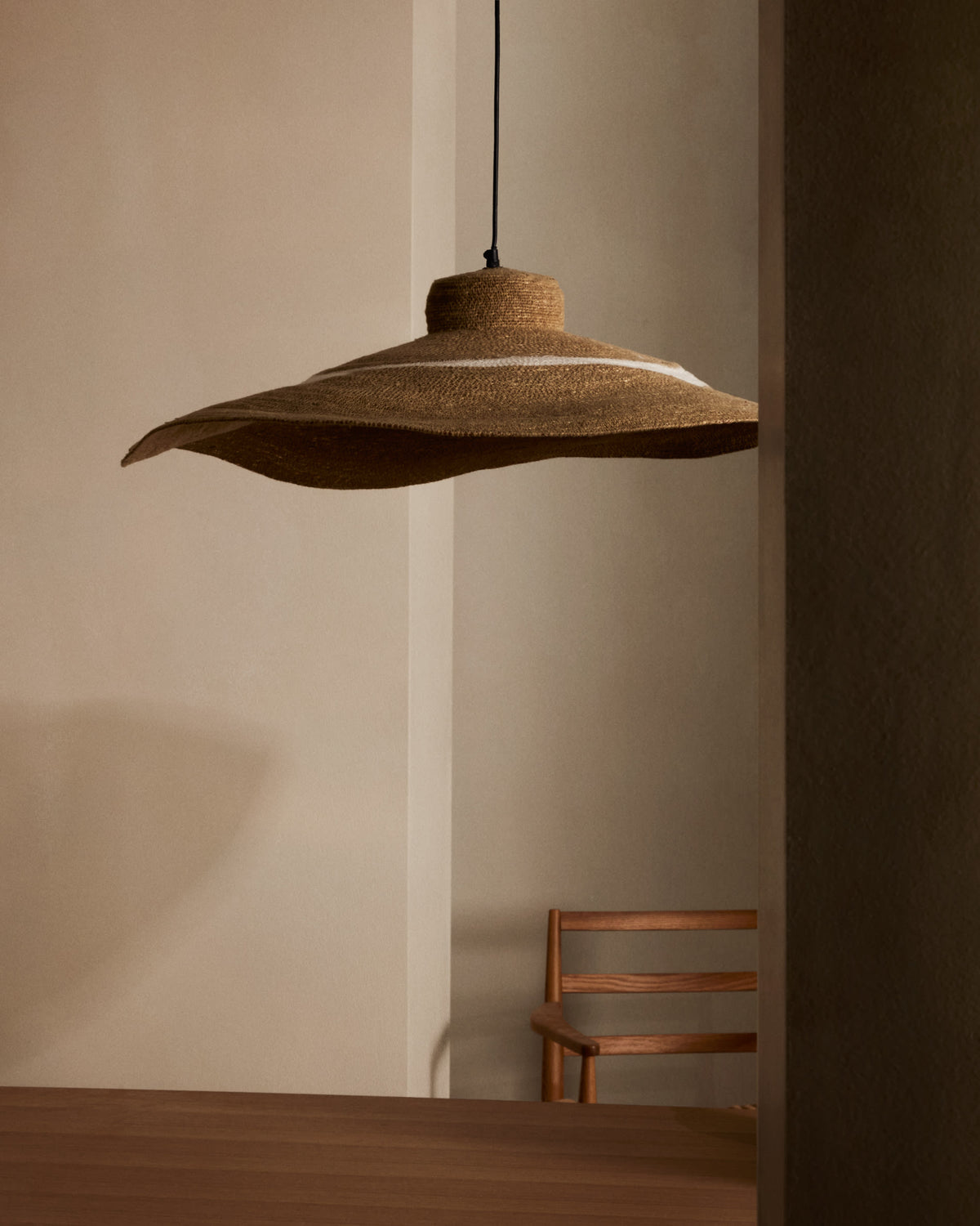 Lampa wisząca ALBENYA naturalne włókna i bawełna – ujęcie 2