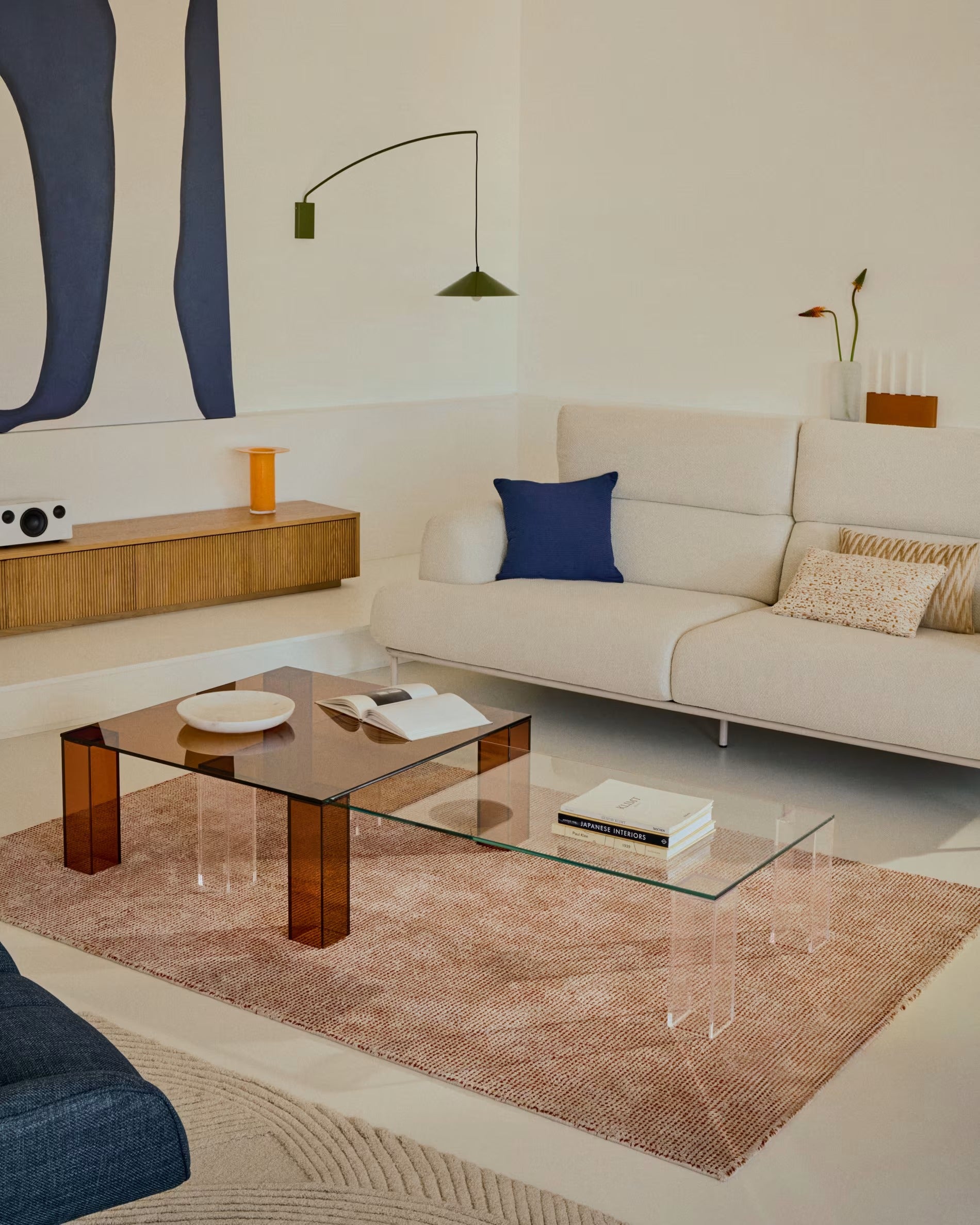 ADULARIA square coffee table brown tempered glass