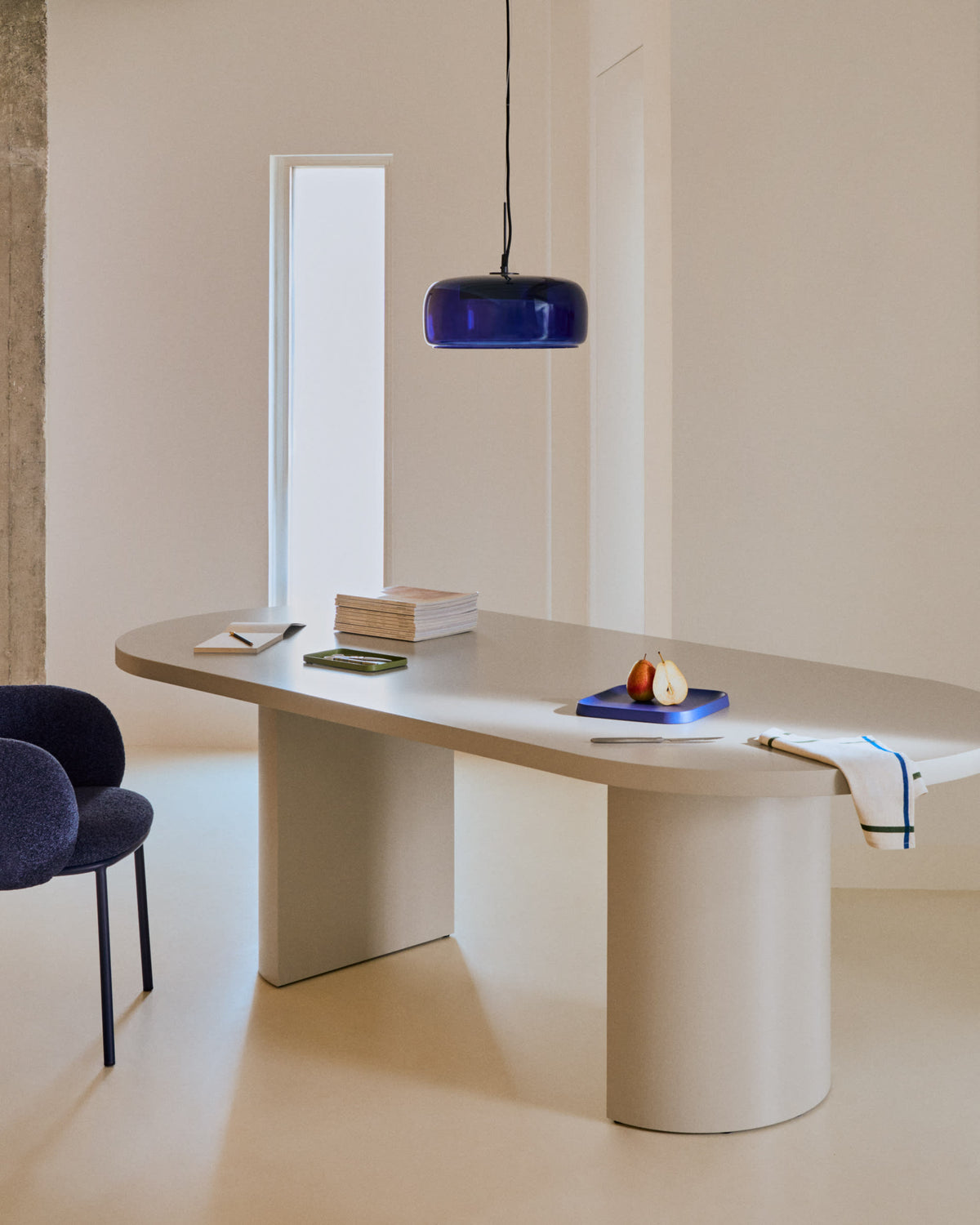 Lampa wisząca REIG niebieskie szkło – ujęcie 4