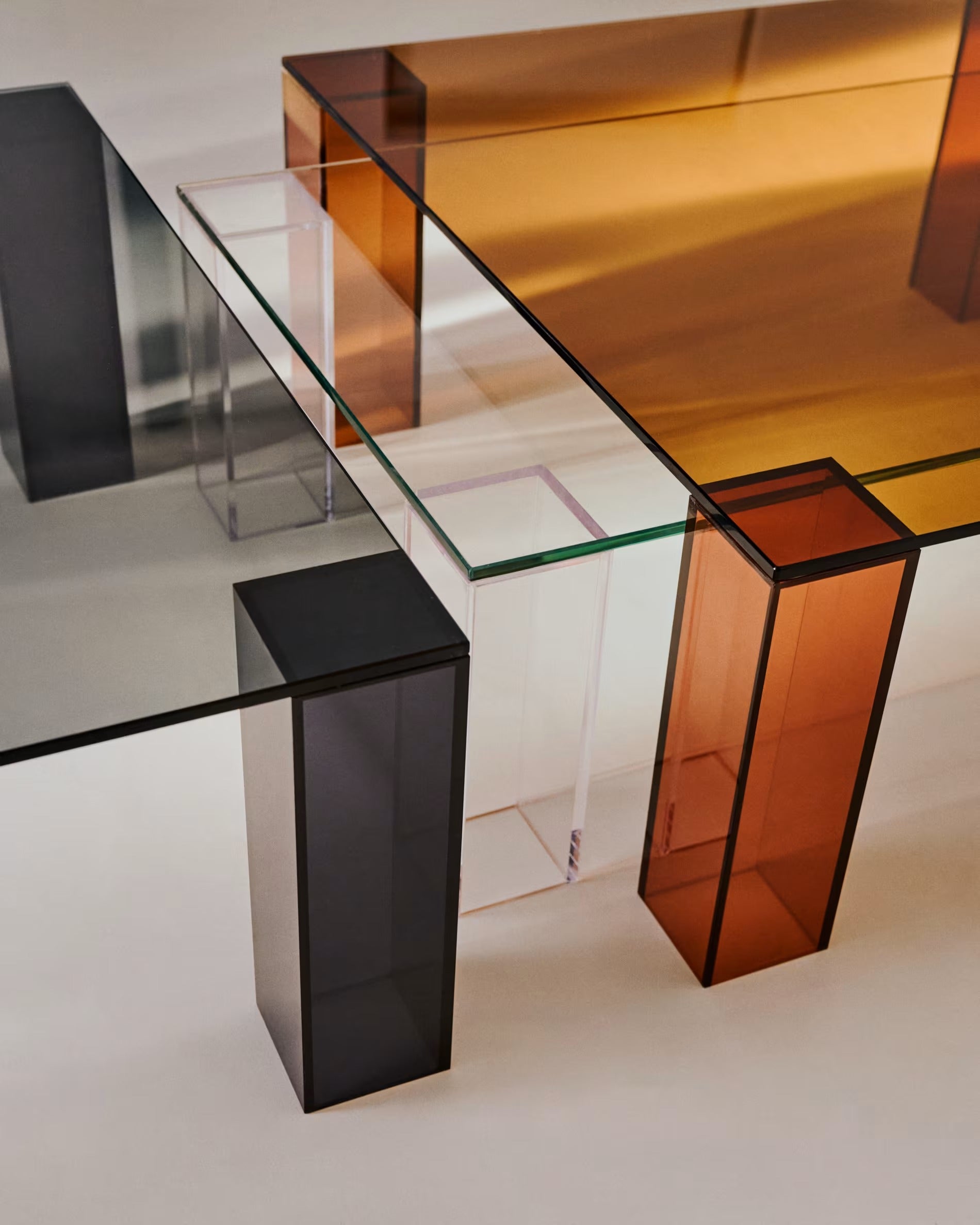 Square Coffee Table ADULARIA tempered transparent glass