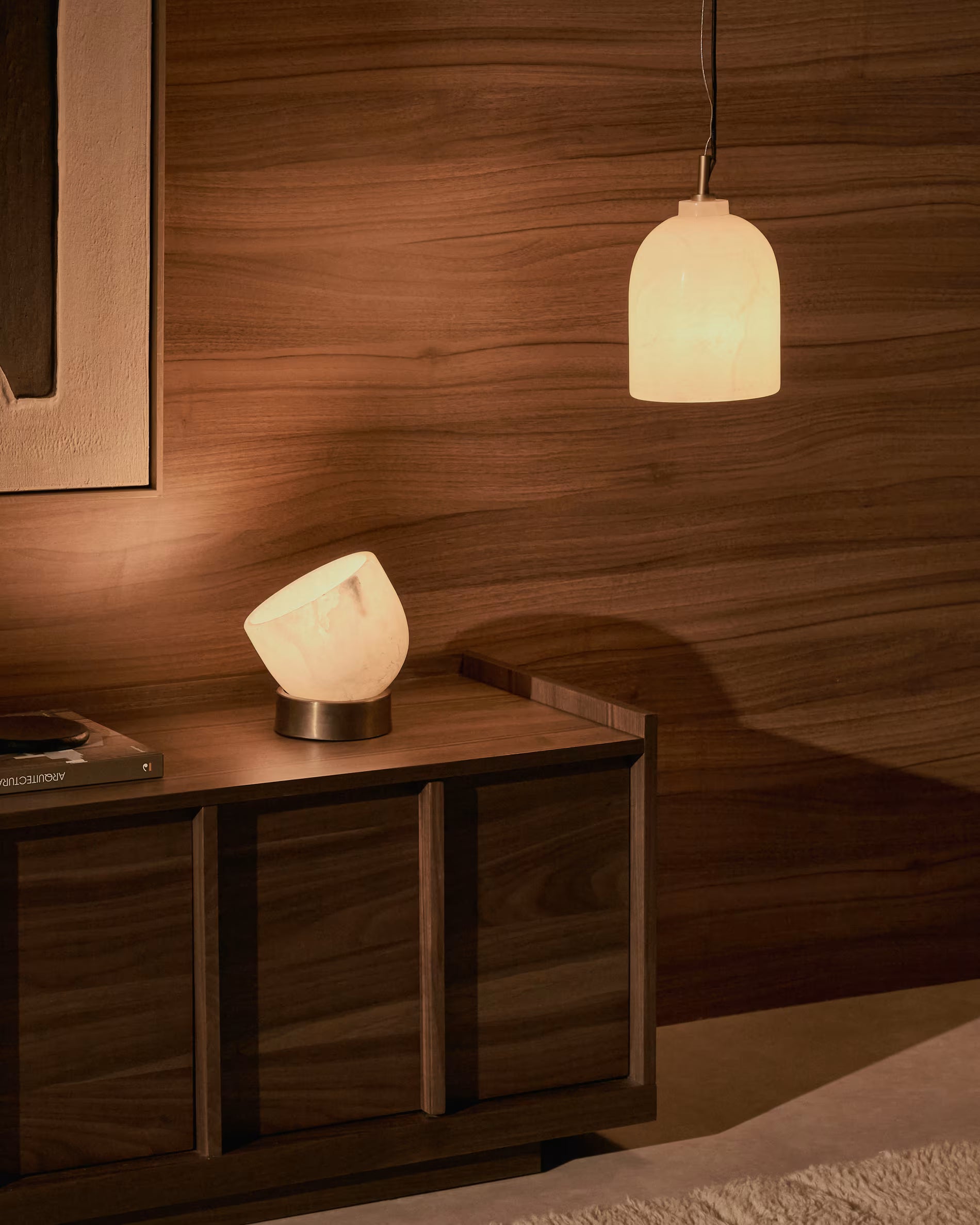 Tischlampe SHENLI Alabaster und Messing