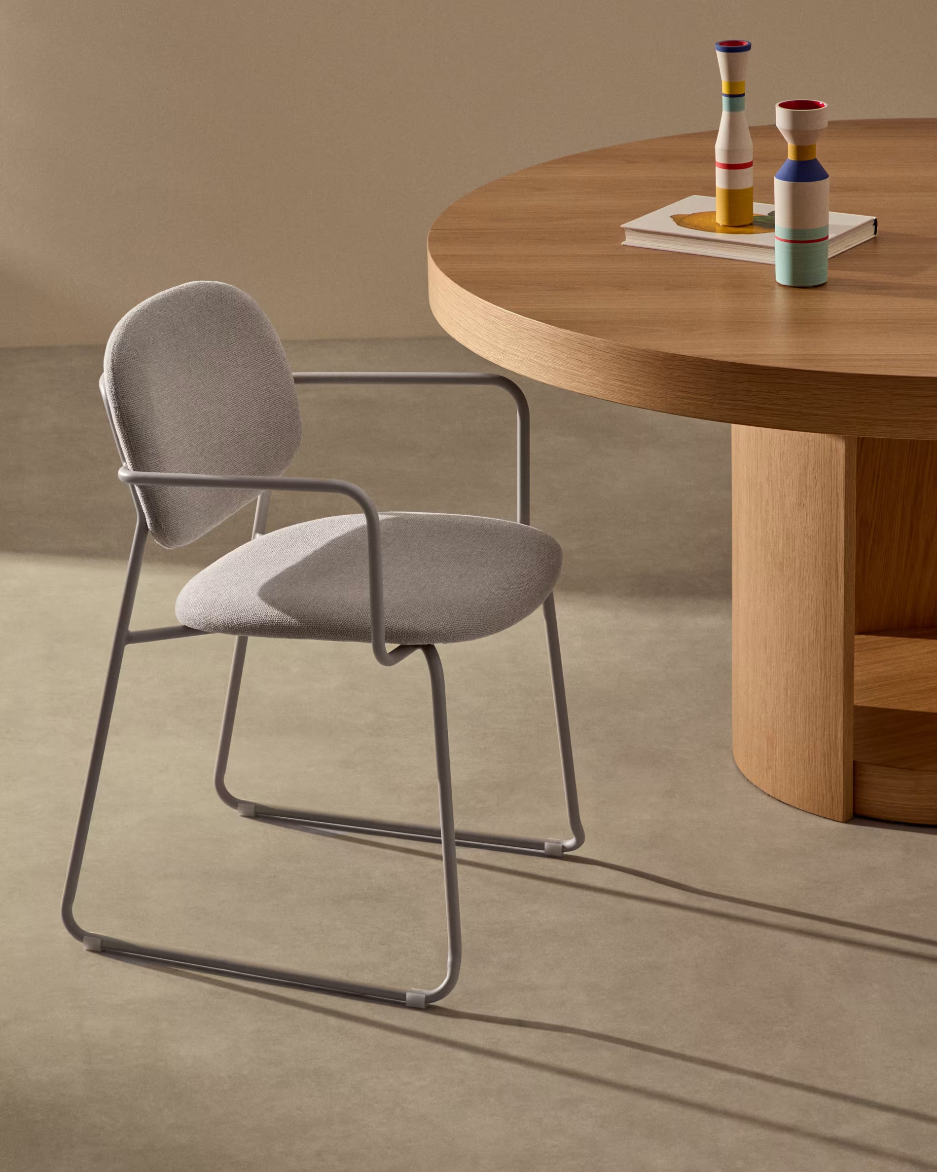 Sessel mit Armlehnen MELI grau-beige