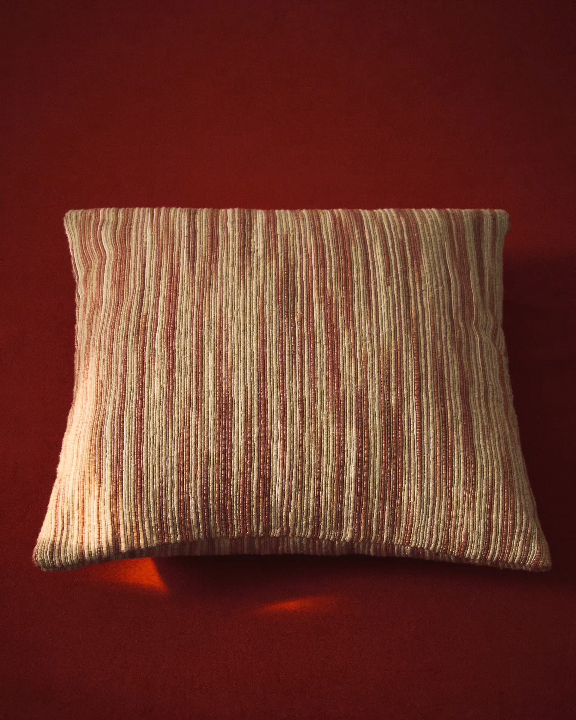 ZILORA Kissenbezug rot mit beige