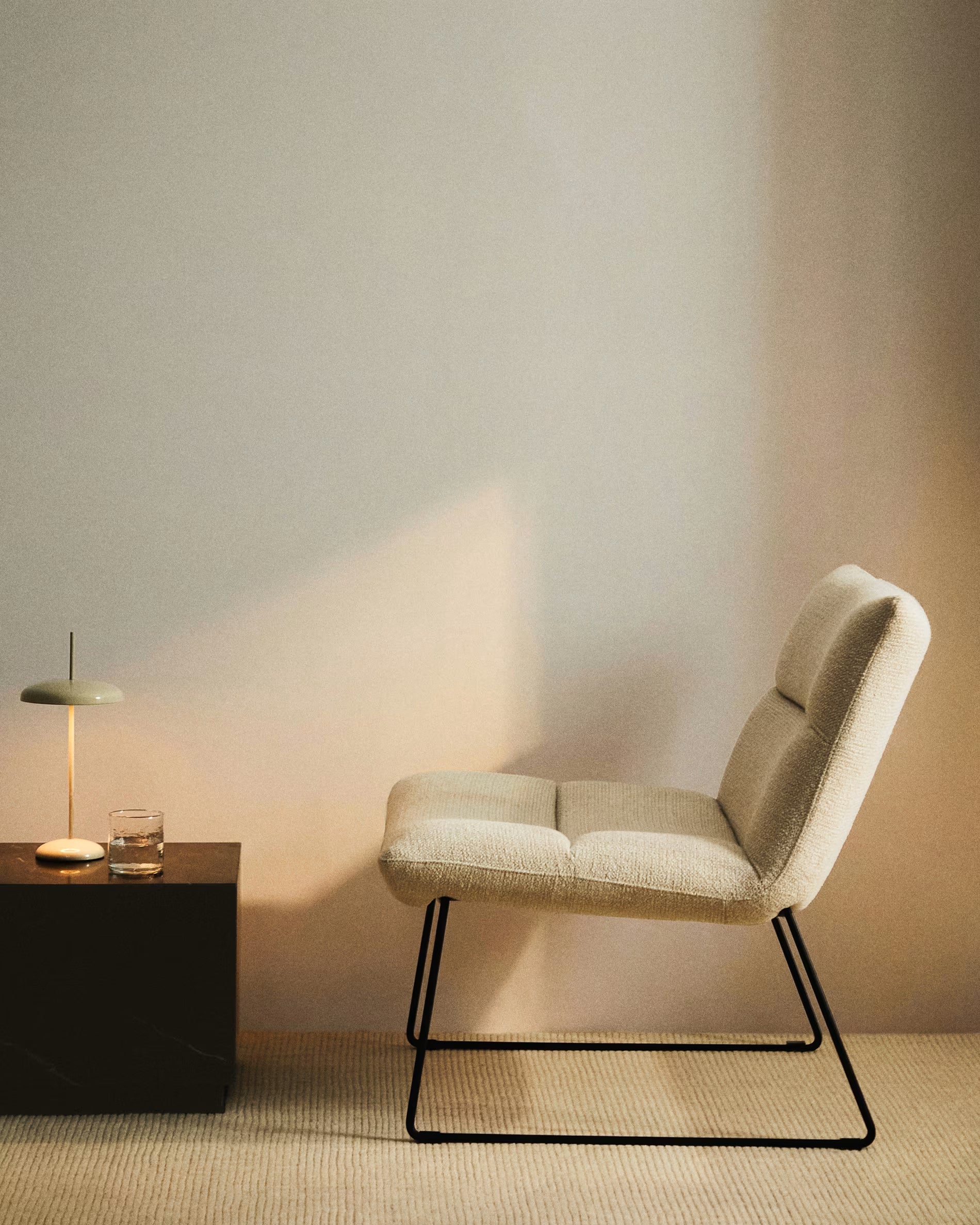 Beige Chenille Armchair ASEN