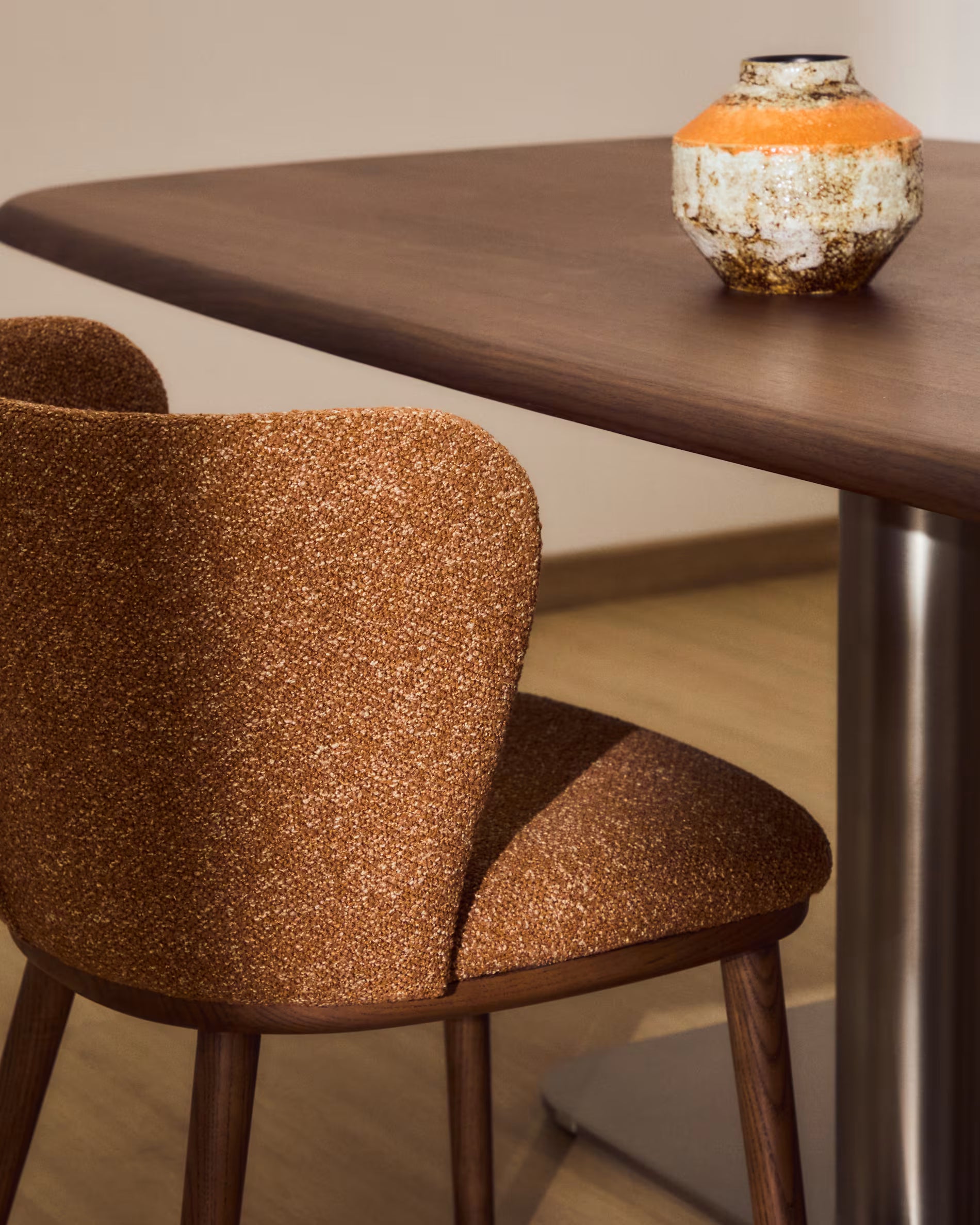 CISELIA Chair in Brick Chenille with Dark Ash Base