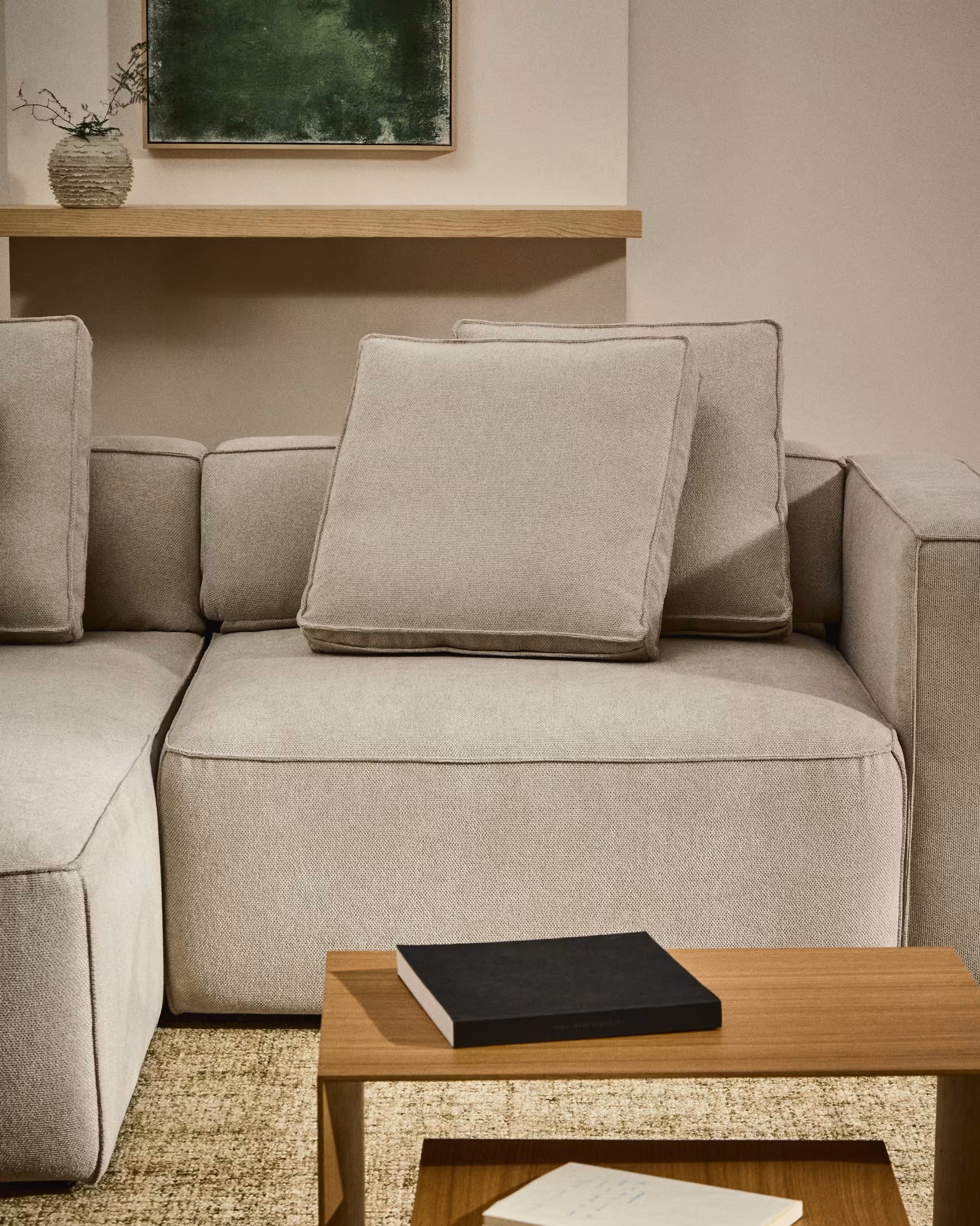 Linksseitiges 3-Sitzer-Sofa mit Schlaffunktion MARELA beige