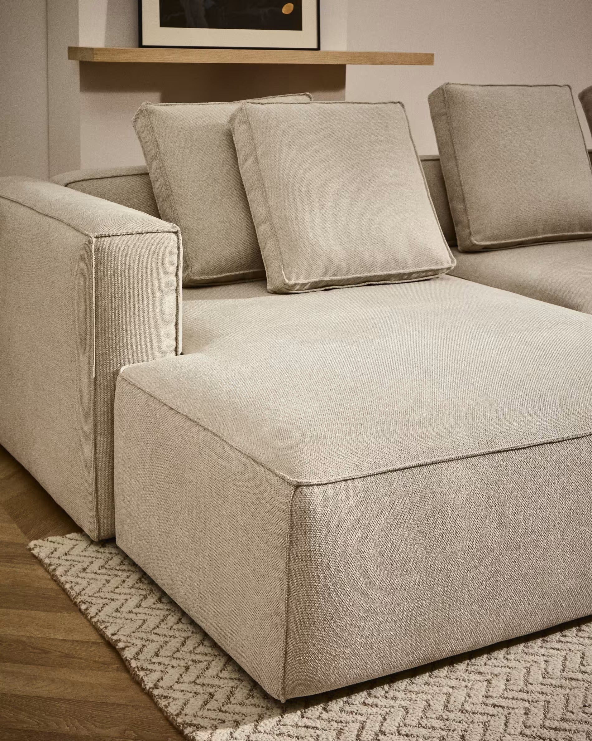 Linksseitiges 3-Sitzer-Sofa mit Schlaffunktion MARELA beige