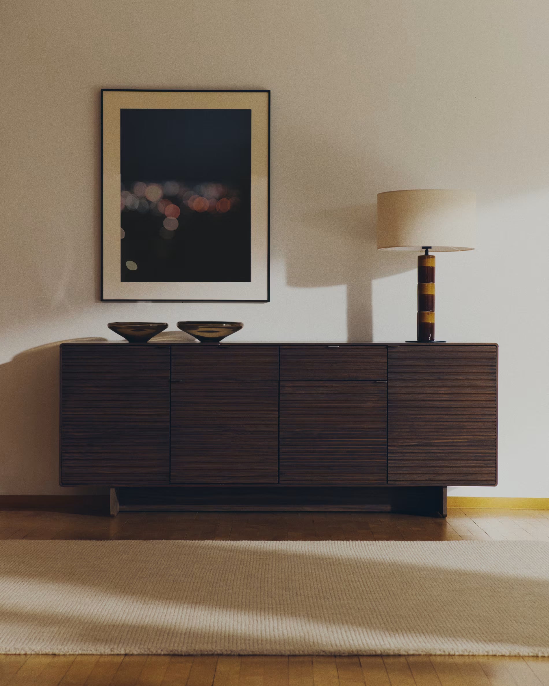 MAVRAN table lamp brown with mustard