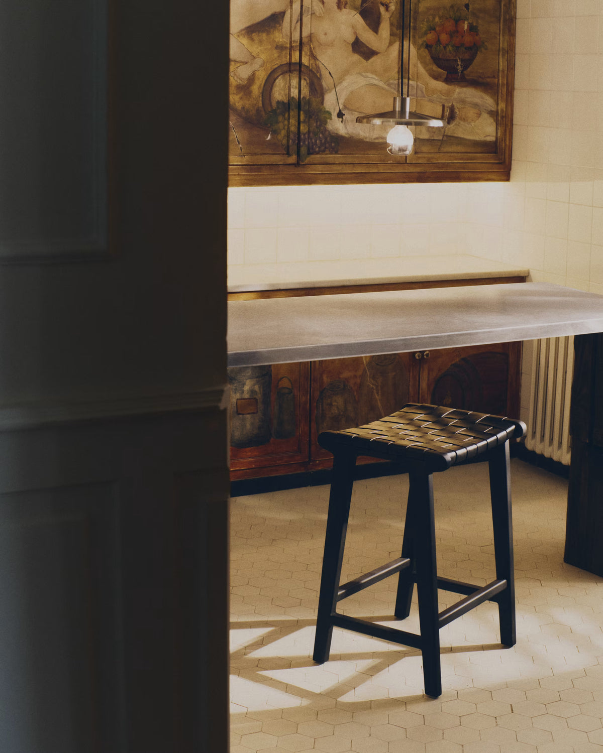 Calixta Black Leder Barhocker
