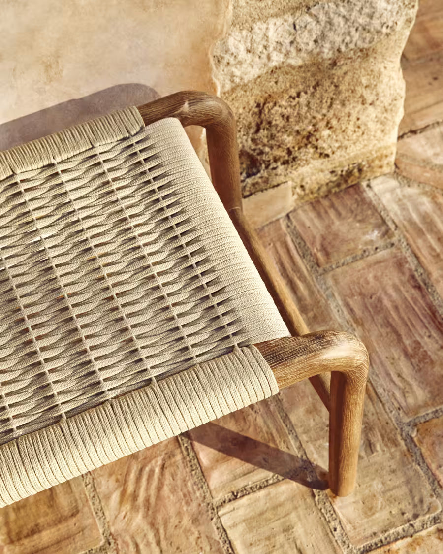 Außenbank ALIPA beige mit Akazienholz