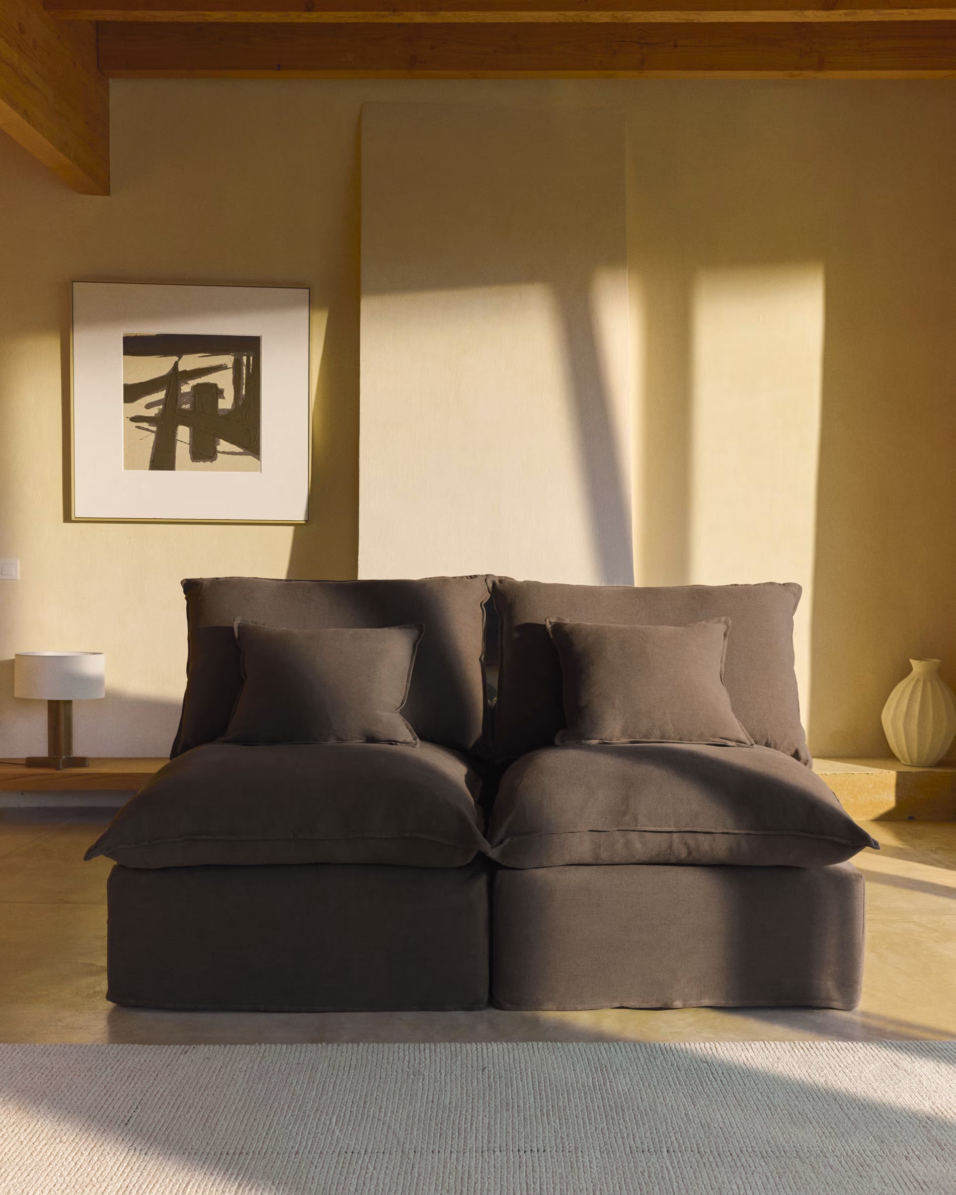 2-Seater Modular Sofa ANARELA Beige