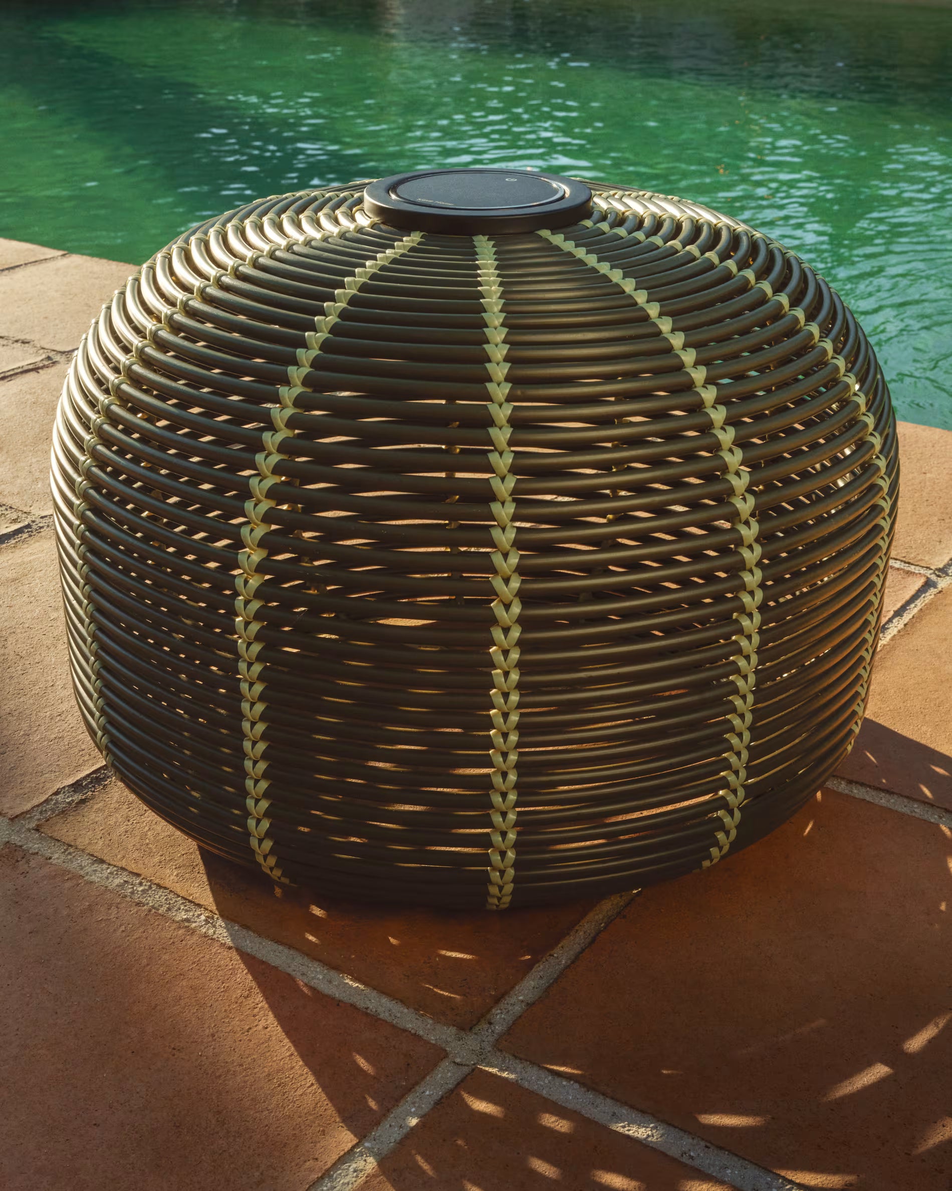 Solar garden lamp GAROINA green synthetic rattan [Ewelina] [Amelia spr]