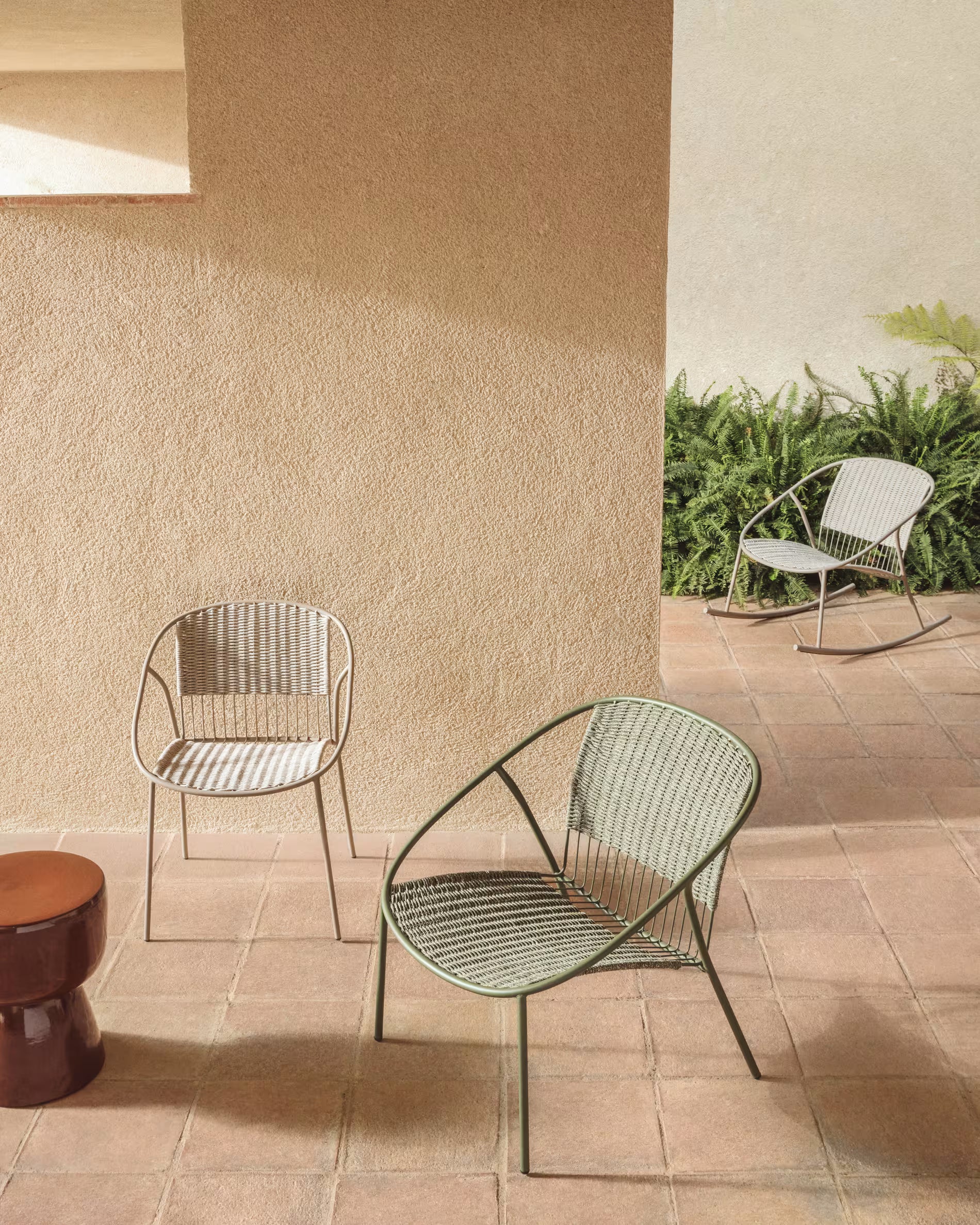 ATRANI Beige Rocking Garden Chair