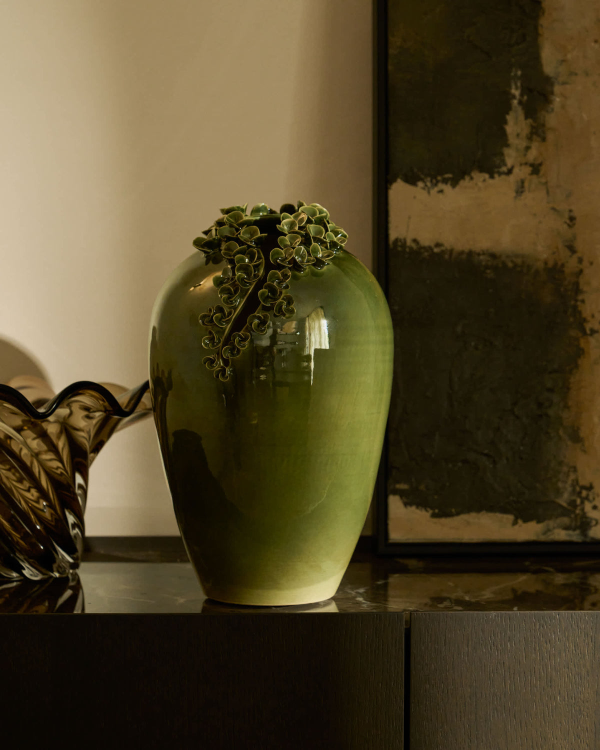 Wazon EDERIA oliwkowy ceramiczny – ujęcie 7