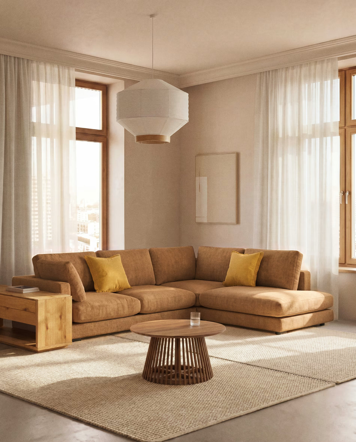 Bild SALIN beige mit vertikaler Linie