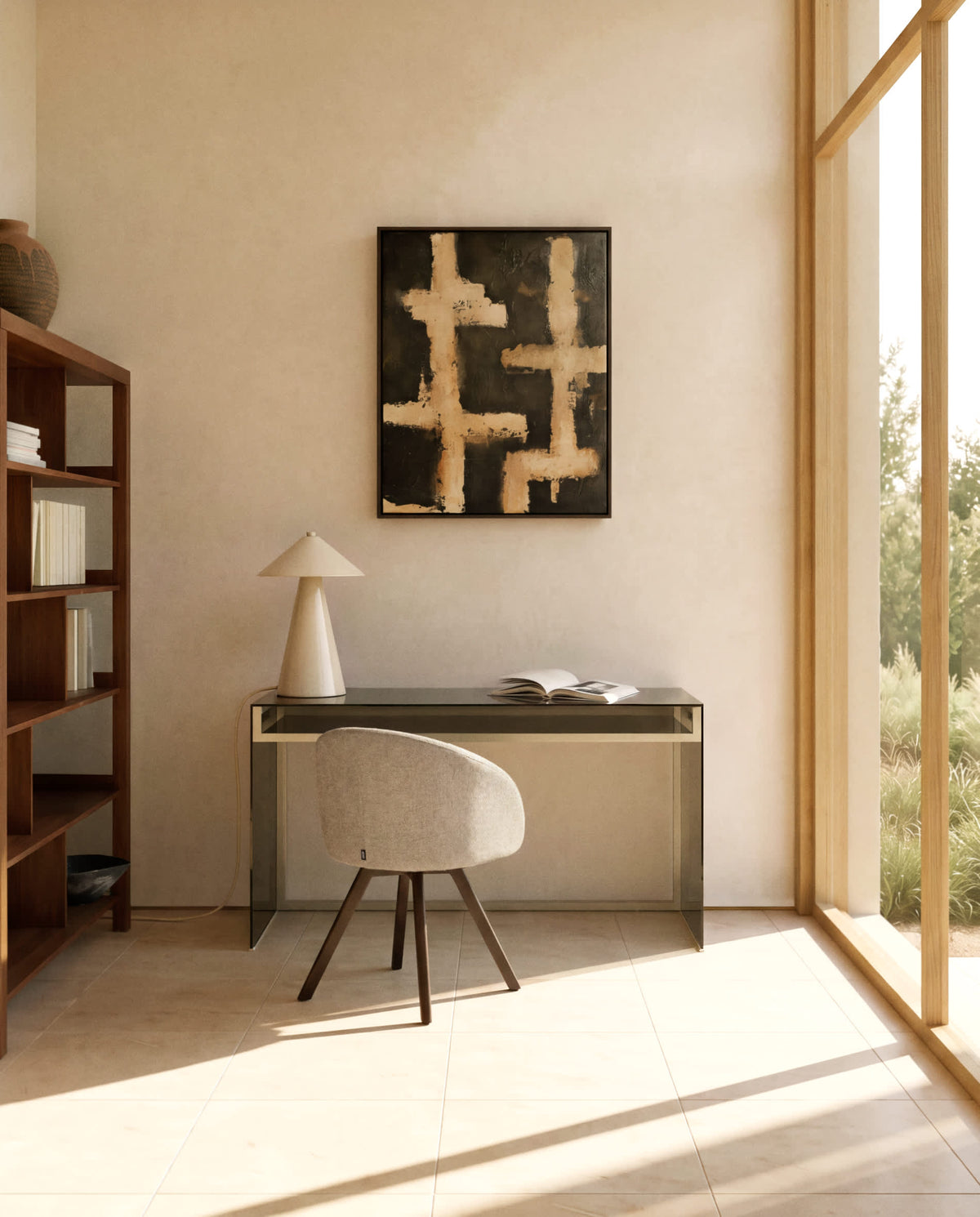 Lampa stołowa CEREN beżowa ceramika – ujęcie 10