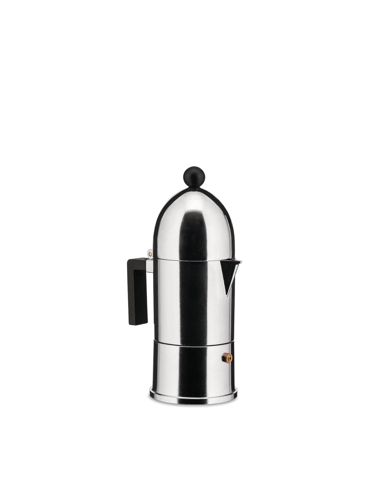 Silver La Cupola coffee machine with black