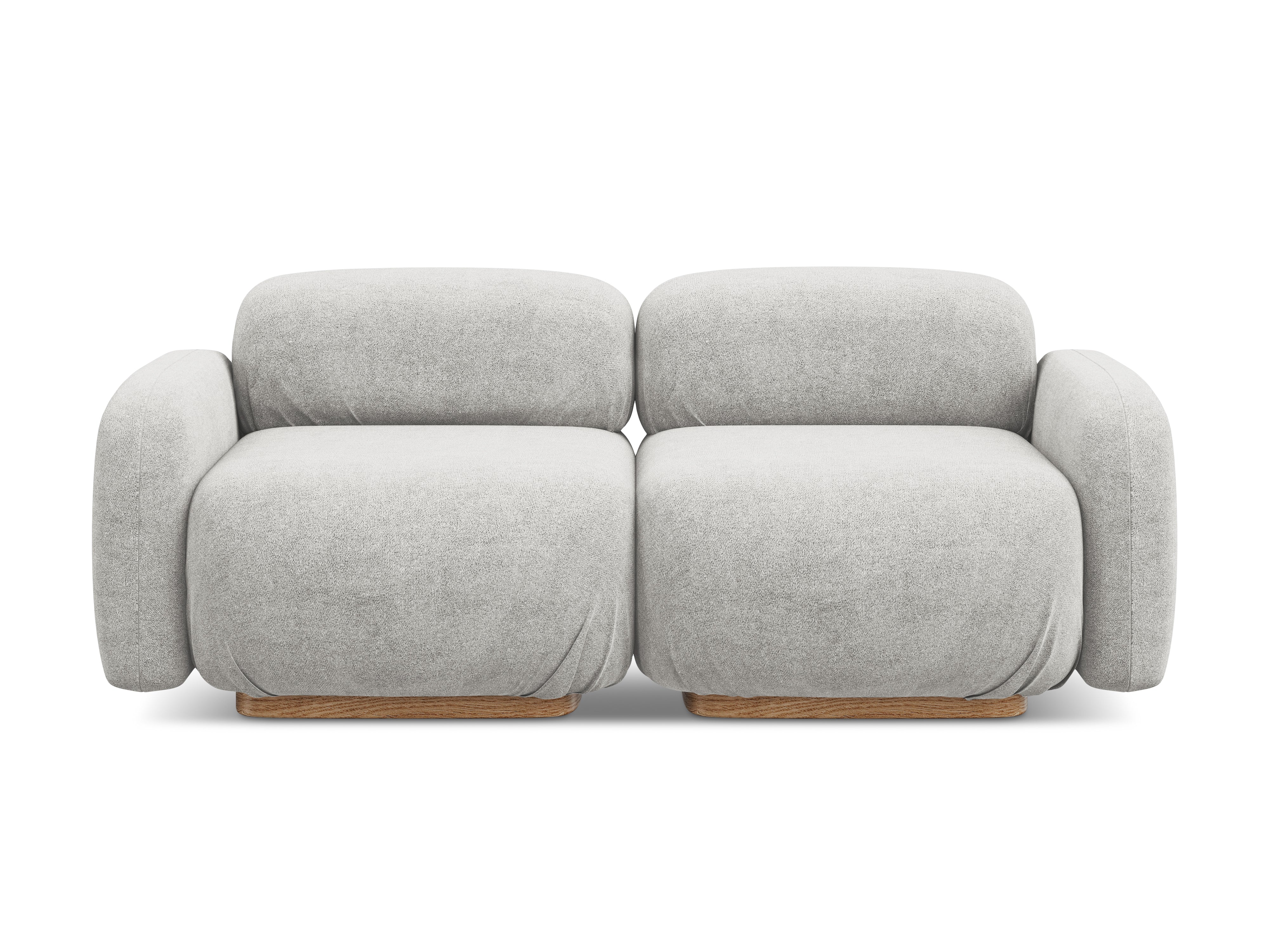 Modulares 3-Sitzer Sofa AILANI silbernes Boucle