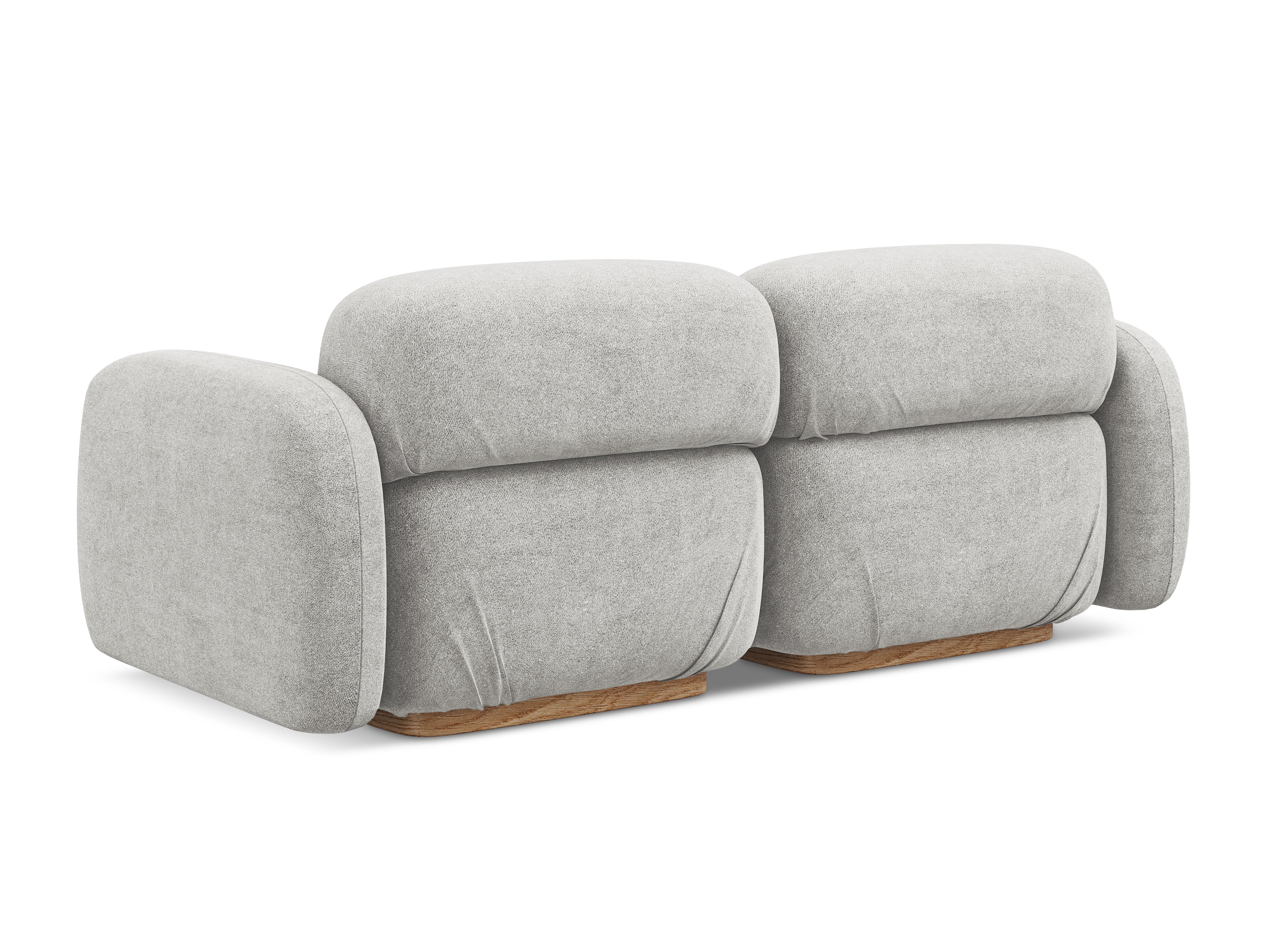 Modulares 3-Sitzer Sofa AILANI silbernes Boucle