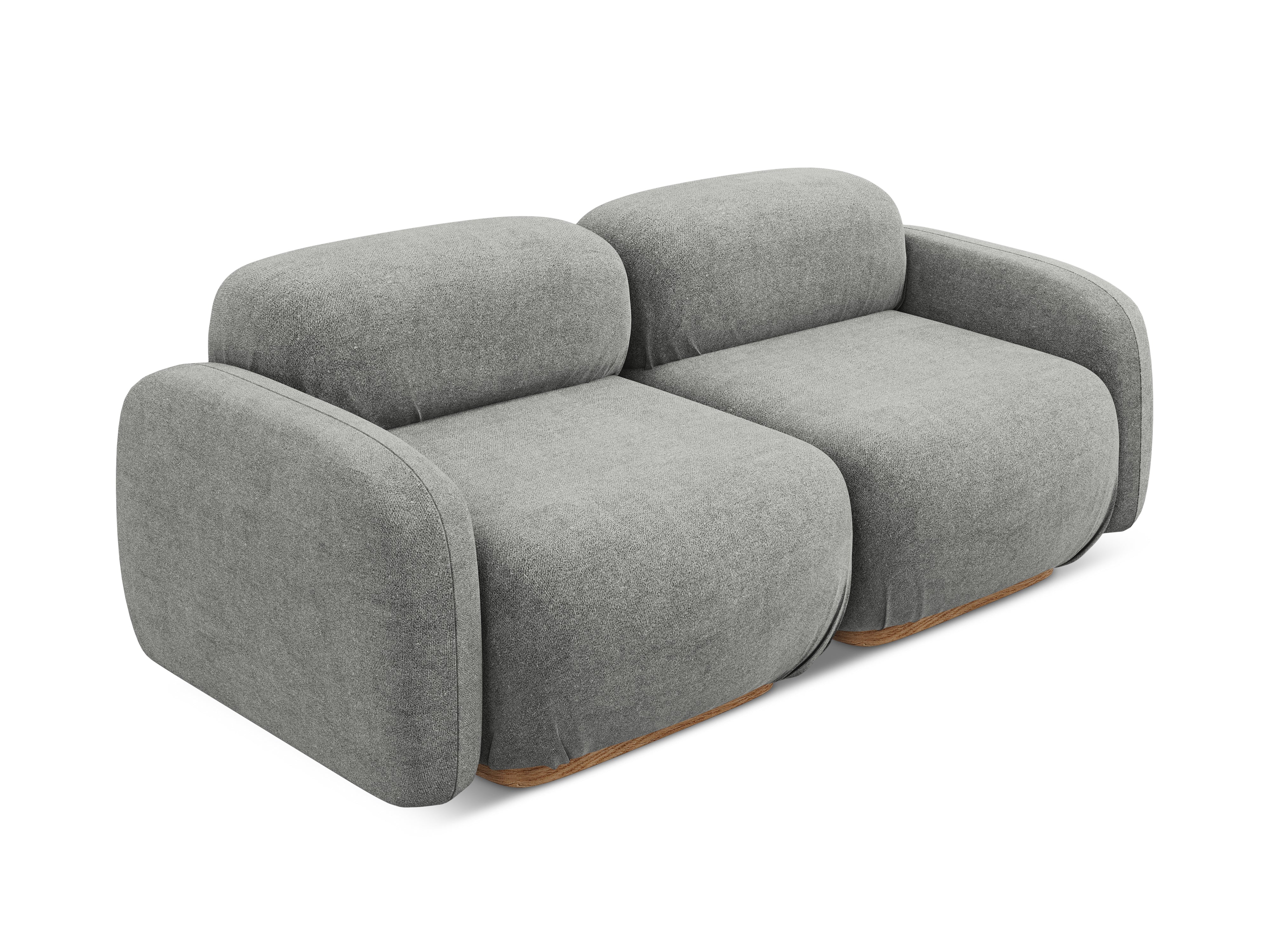 Modulares 3-Sitzer Sofa AILANI graues Boucle
