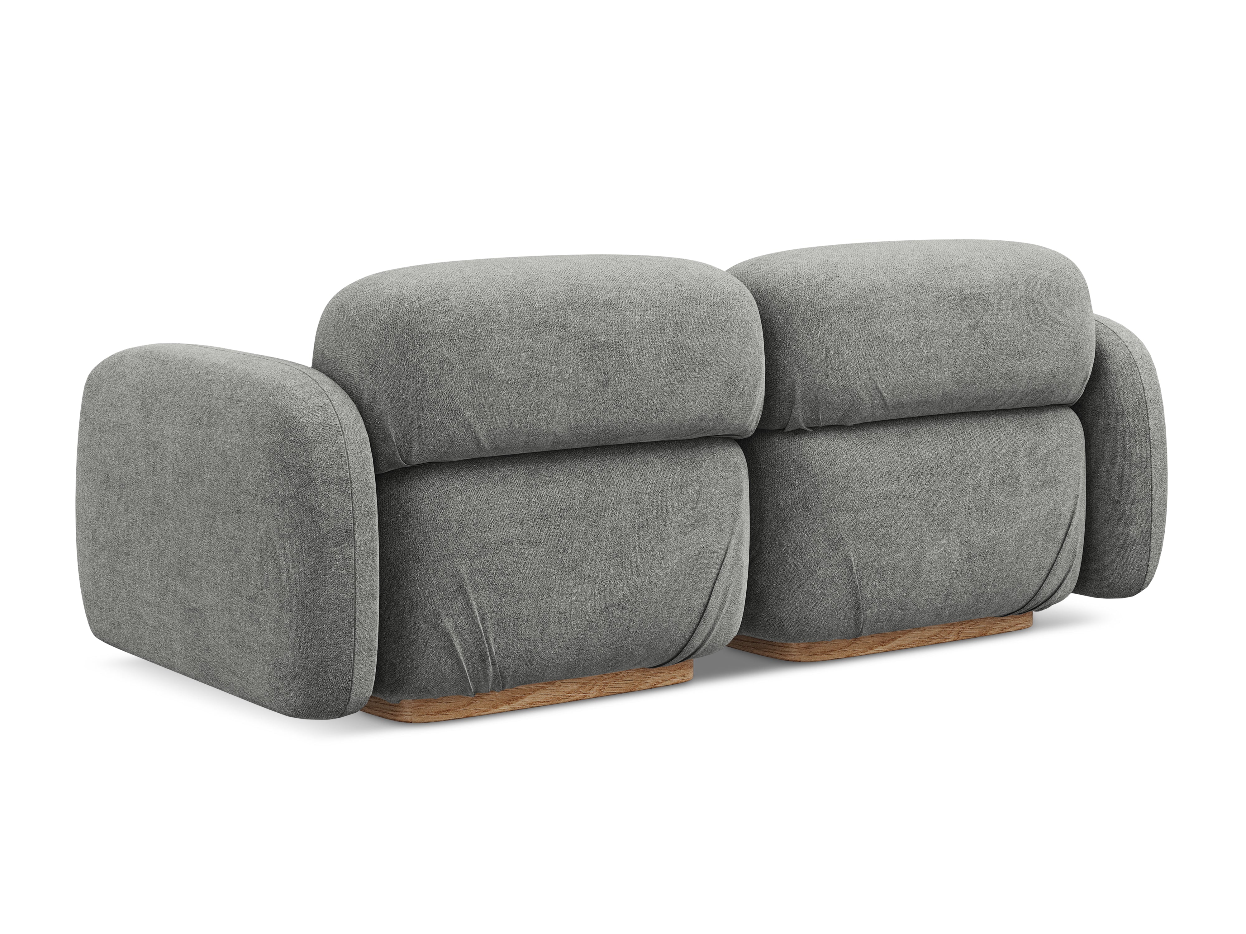 Modulares 3-Sitzer Sofa AILANI graues Boucle