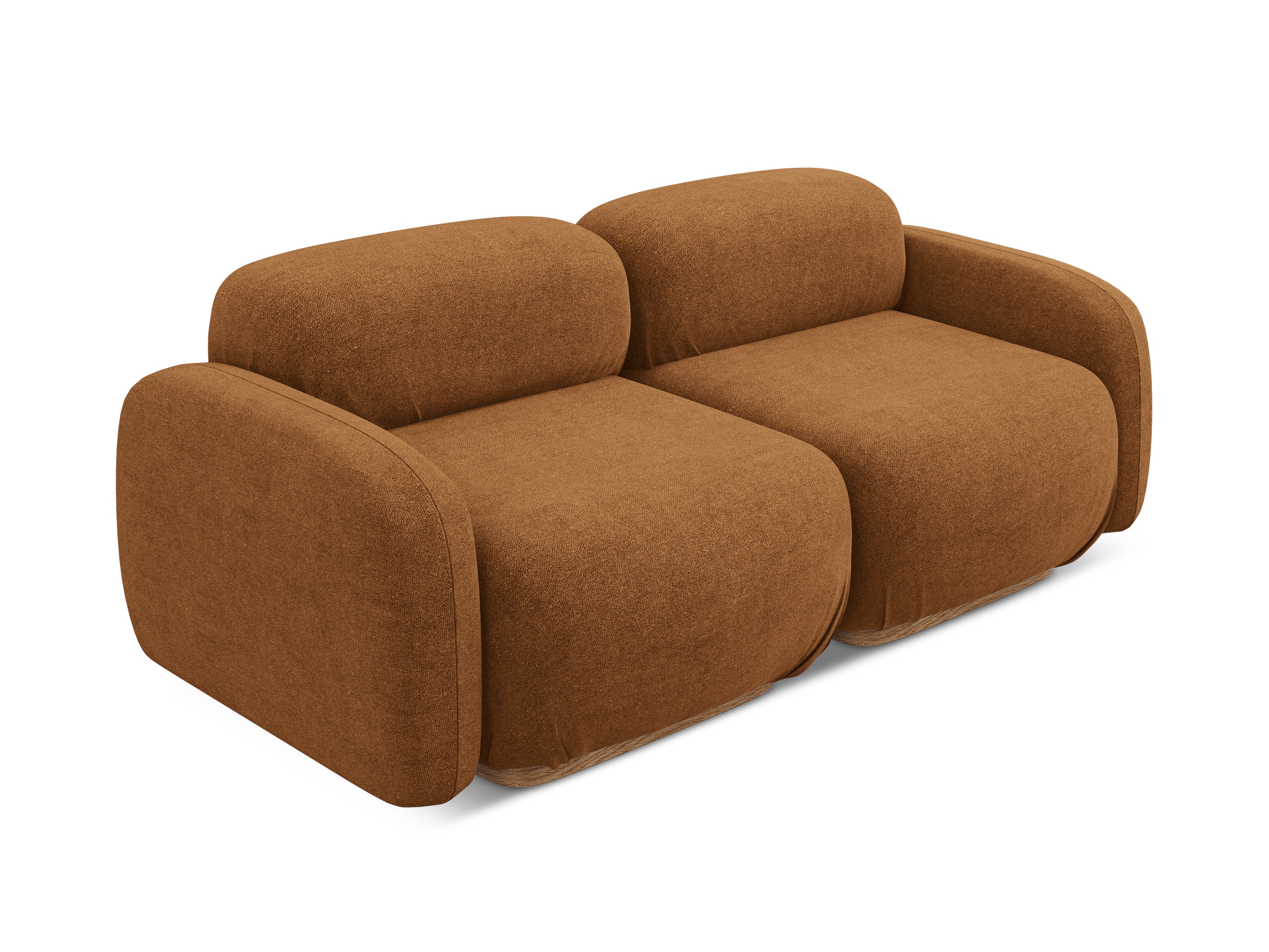 3-Seater Modular Sofa AILANI Terracotta Boucle