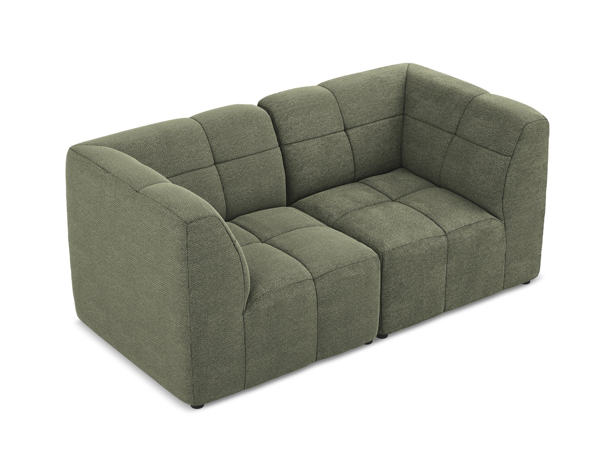Modulares 2-Sitzer Sofa ALOHA olivgrüner Boucle