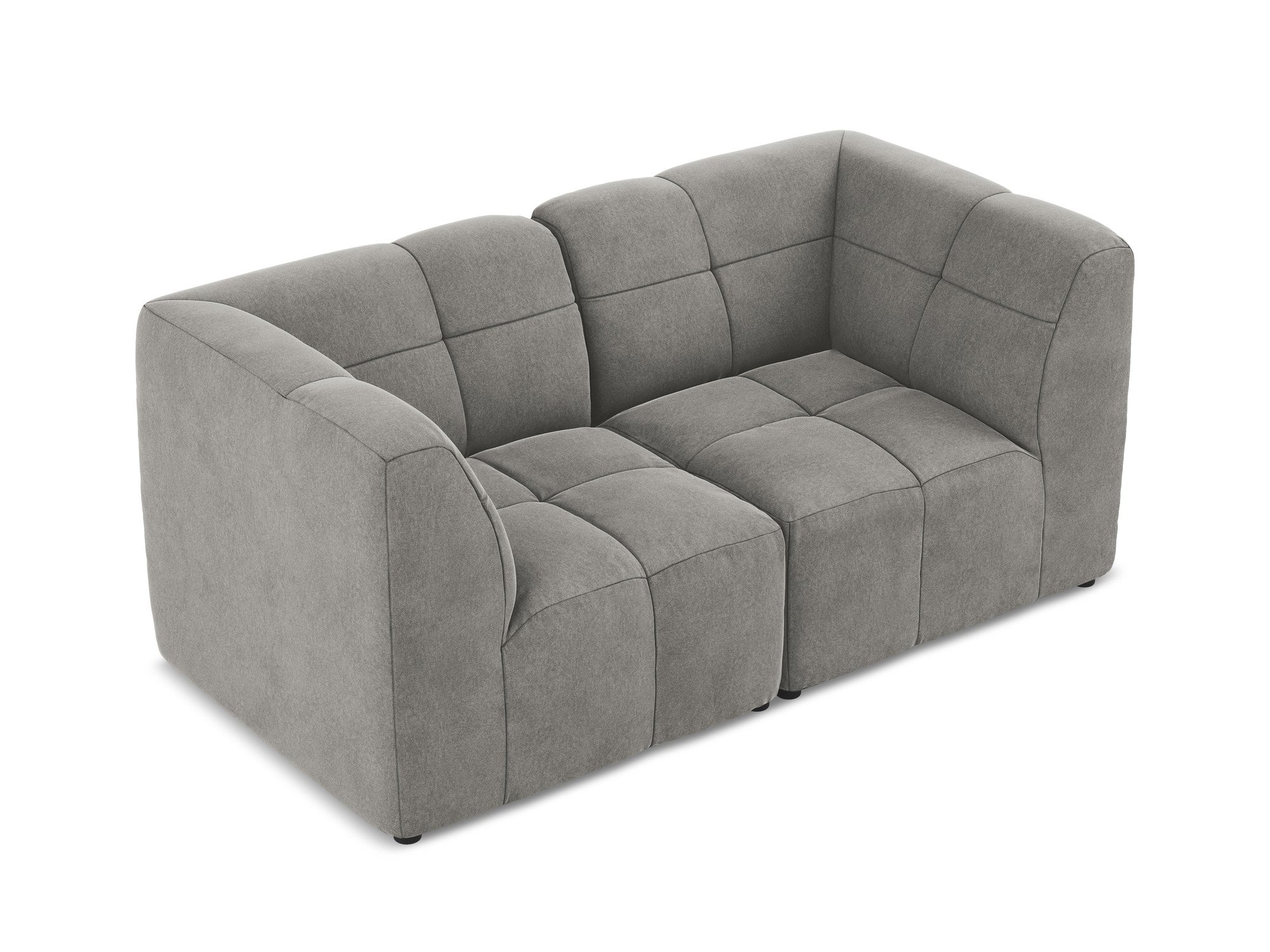Modulares Samtsofa für 2 Personen ALOHA grau