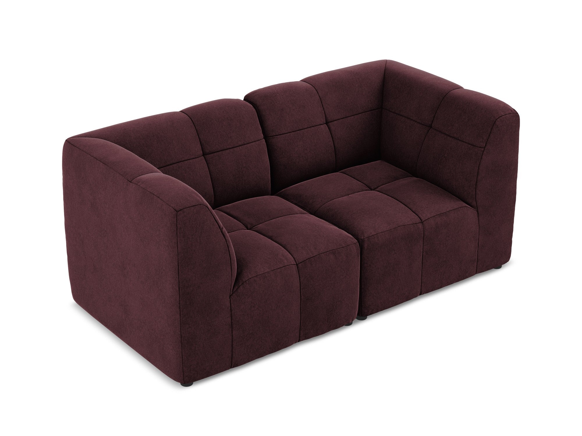 Burgundy Velvet Modular Sofa for Two ALOHA