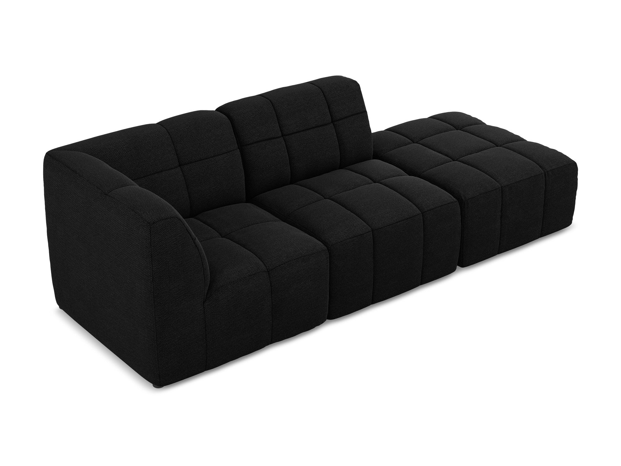 Modulares offenes 3-Sitzer-Sofa ALOHA in schwarzem Boucle