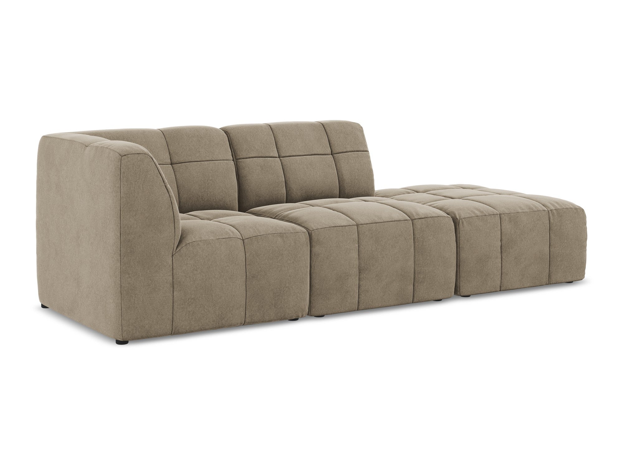 Modulares Sofa aus Samt, linksseitig offen, 3-Sitzer ALOHA beige