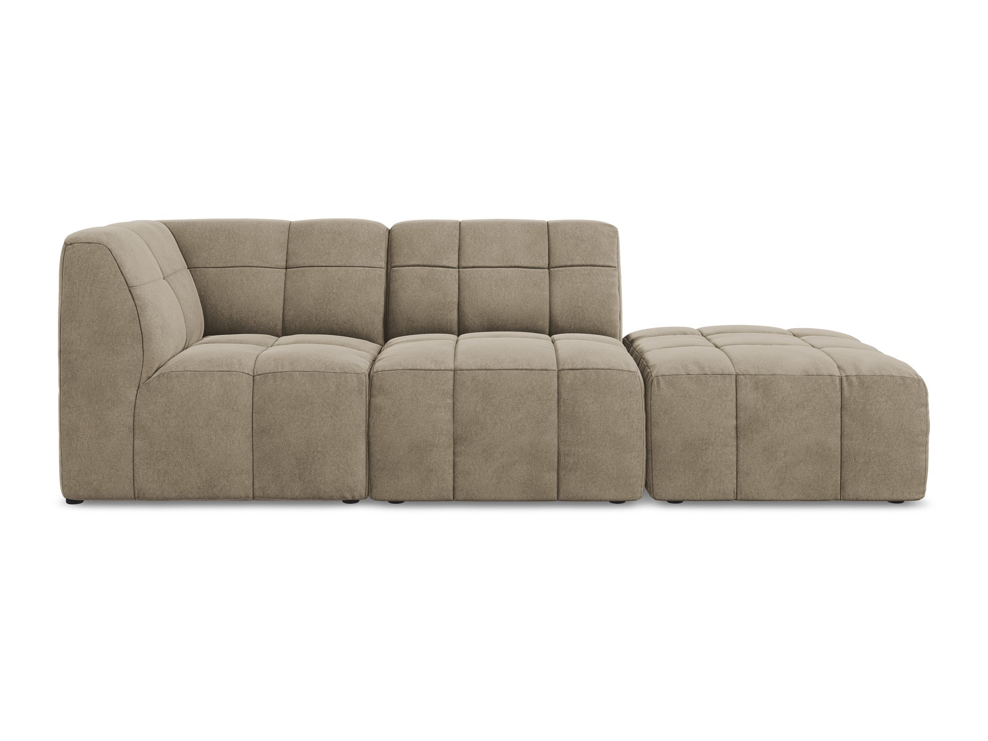 Modulares Sofa aus Samt, linksseitig offen, 3-Sitzer ALOHA beige