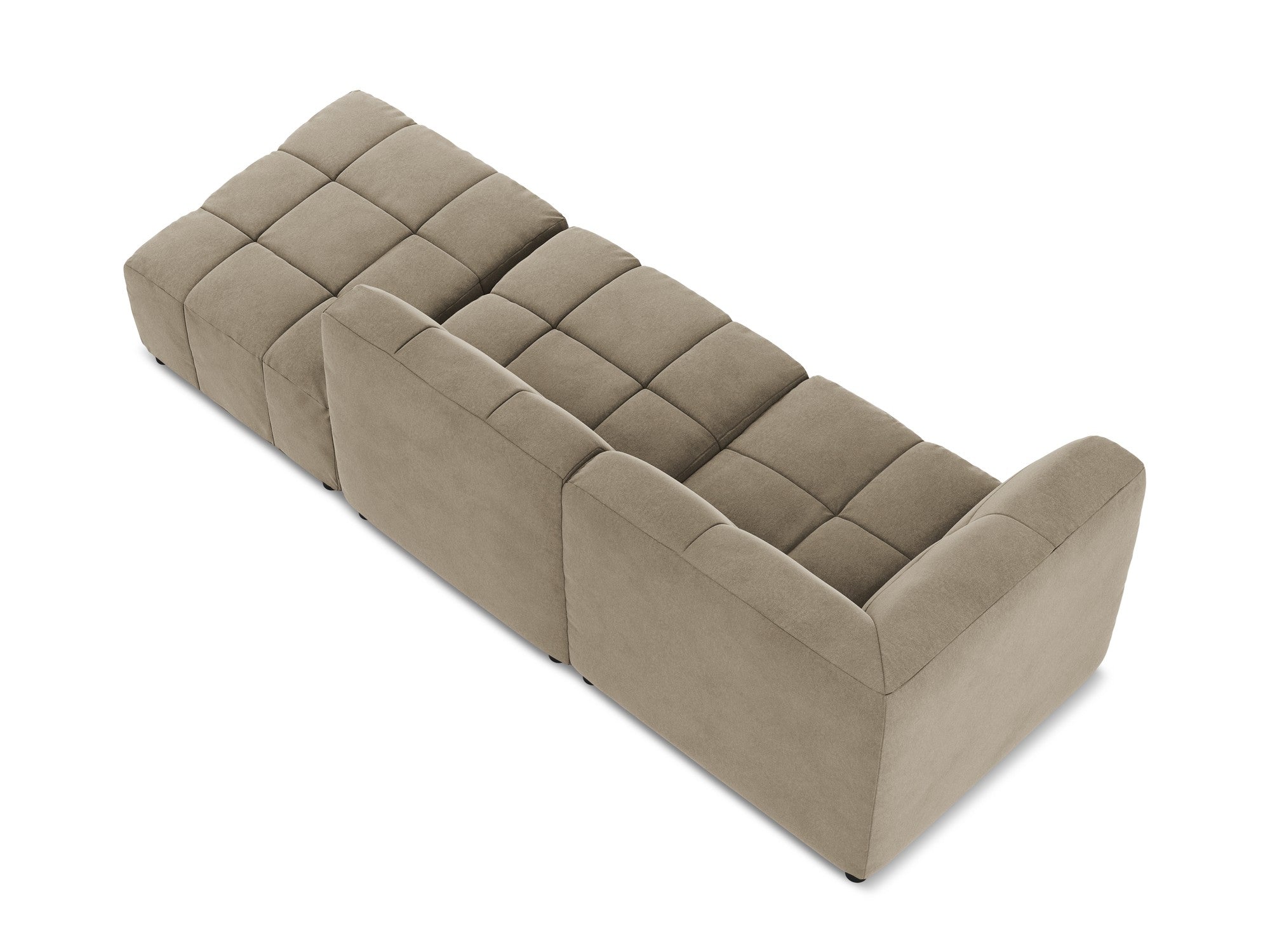 Modulares Sofa aus Samt, linksseitig offen, 3-Sitzer ALOHA beige